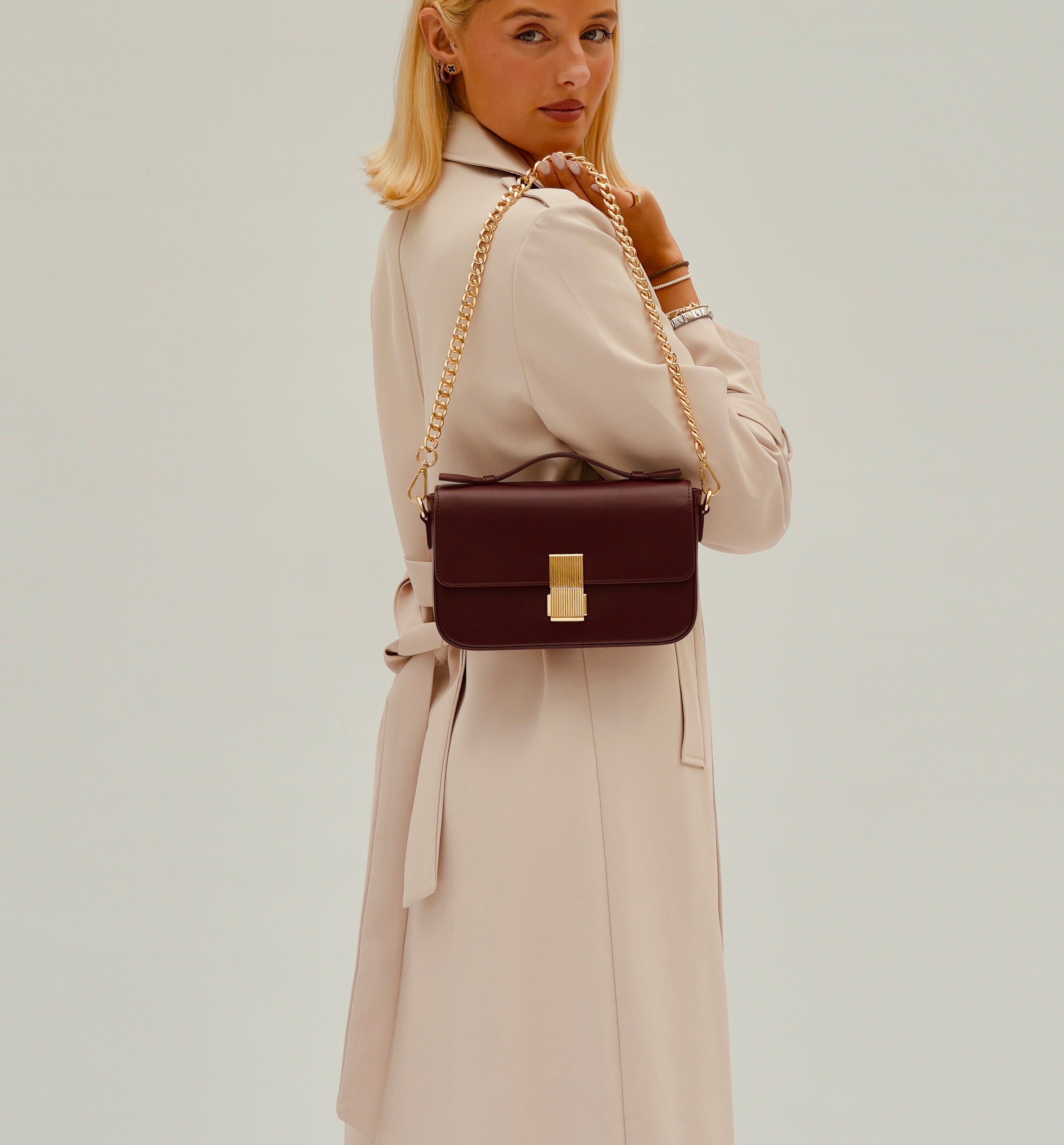 Apatchy London The Flora Burgundy Leather Bag