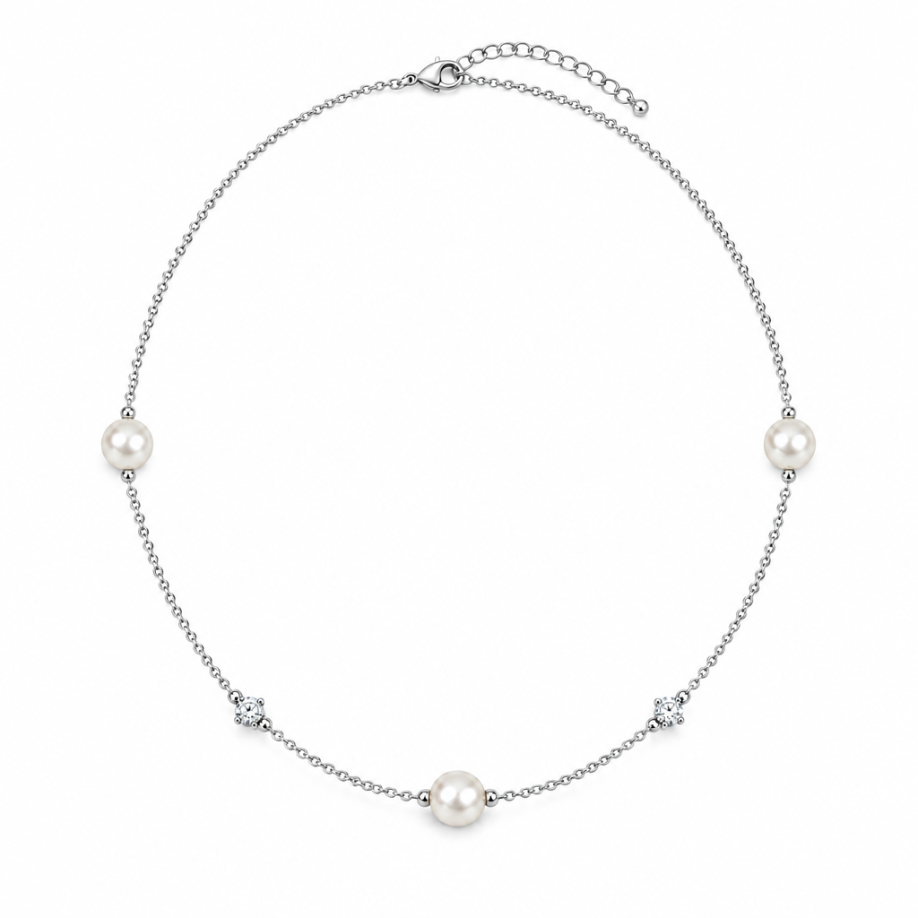 Halston Silver Pearl Necklace