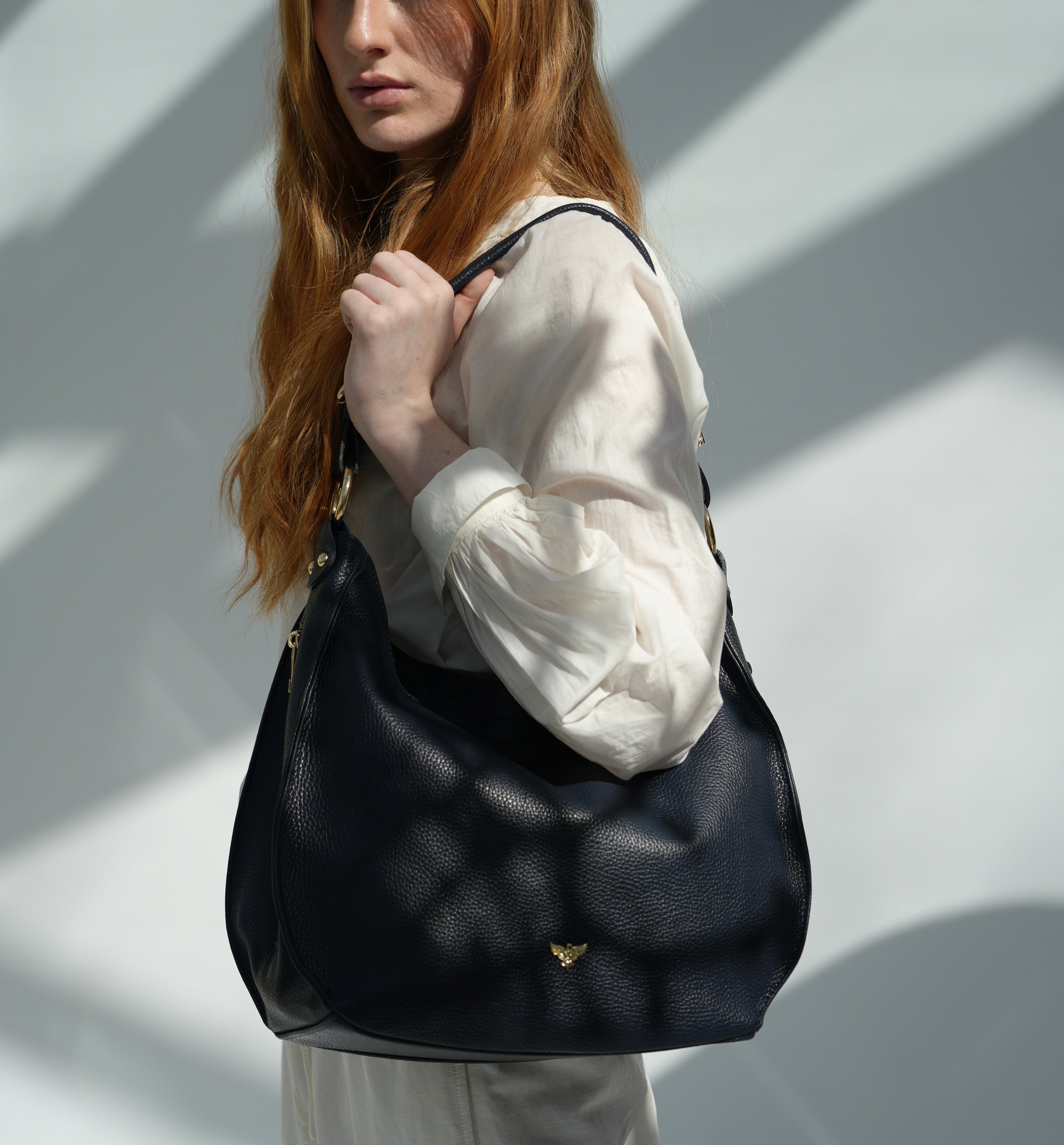 Apatchy London The Harriet Navy Leather Bag
