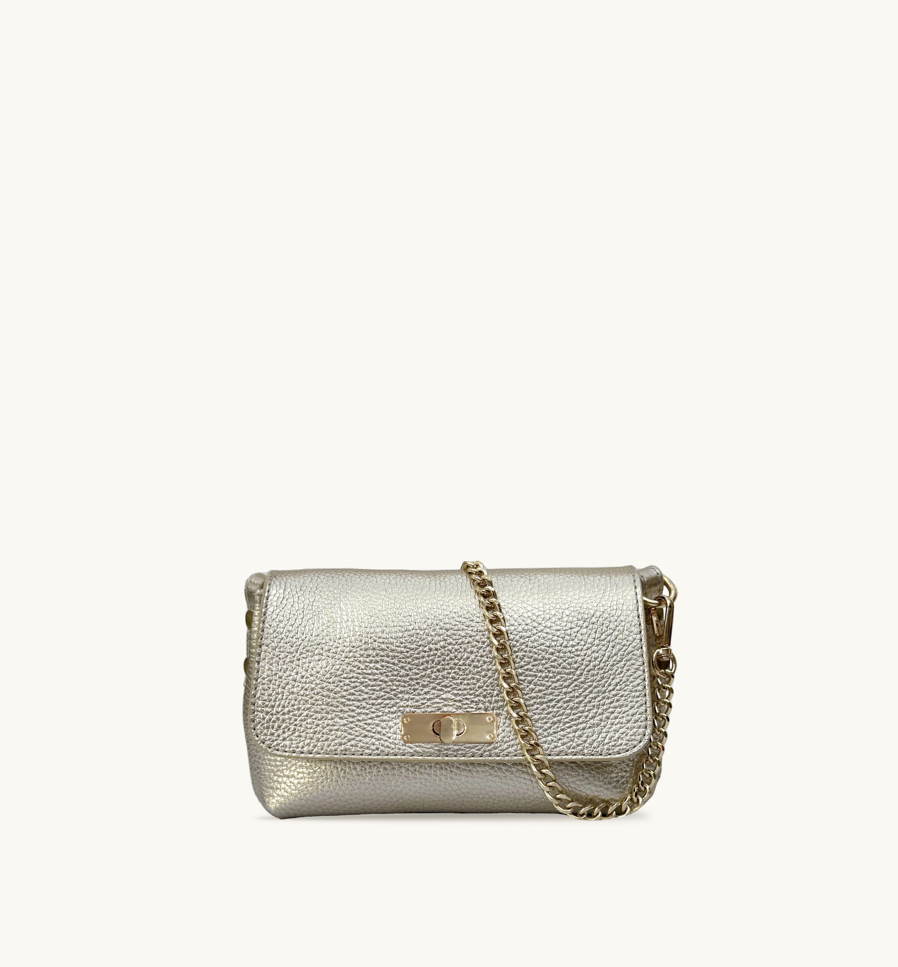 Apatchy London The Maisie Gold Leather Bag