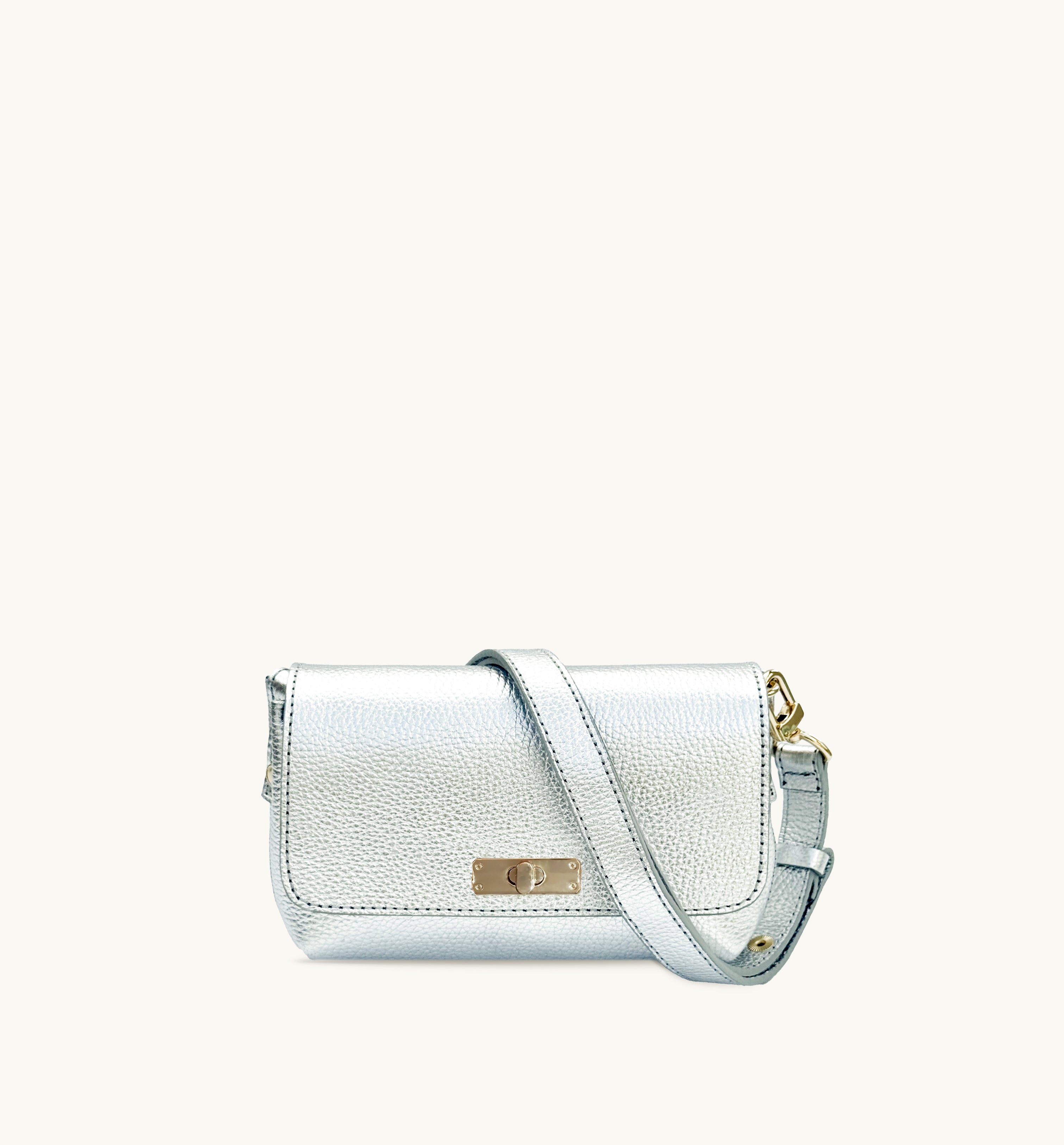 Apatchy London The Maisie Silver Leather Bag
