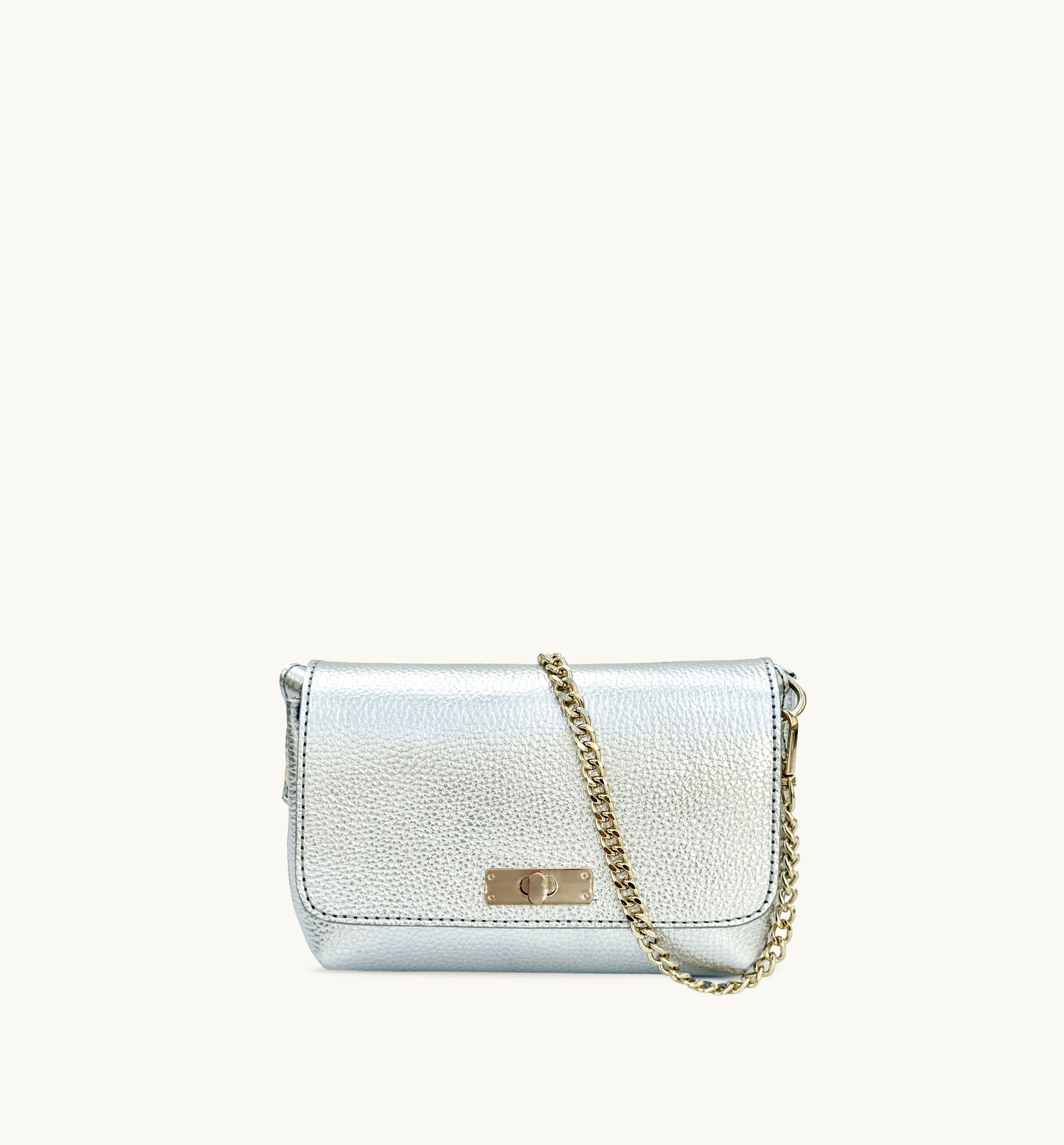 Apatchy London The Maisie Silver Leather Bag