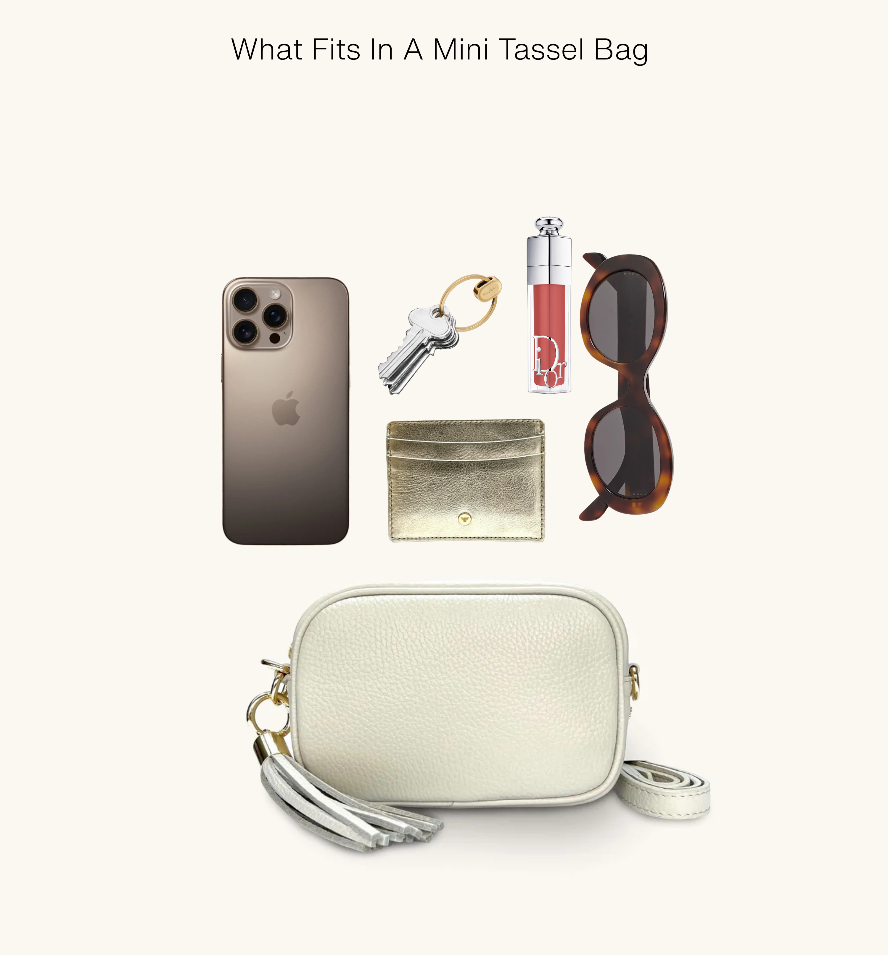 Apatchy London The Mini Tassel Dark Grey Leather Phone Bag