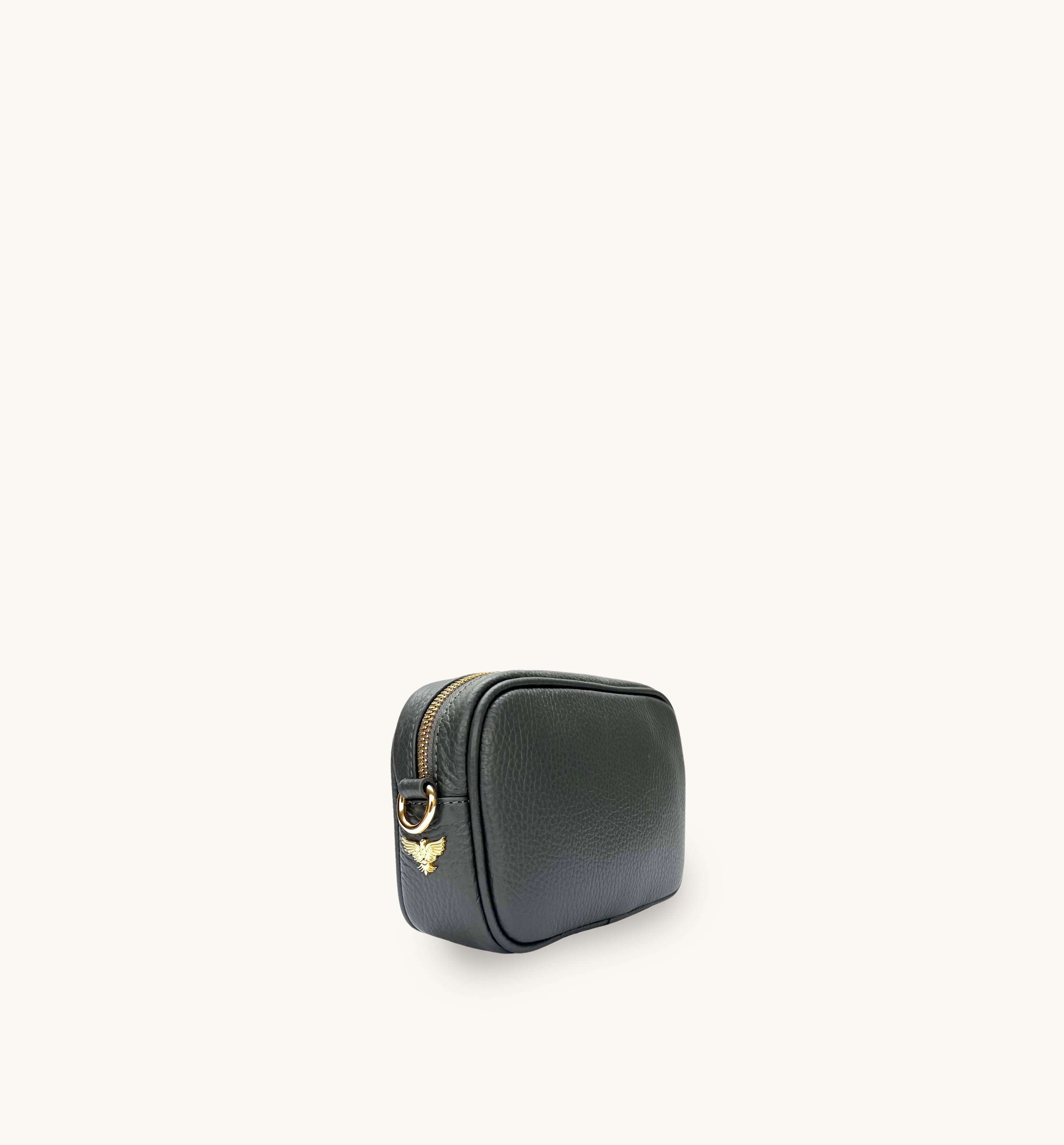 Apatchy London The Mini Tassel Dark Leather Phone Bag