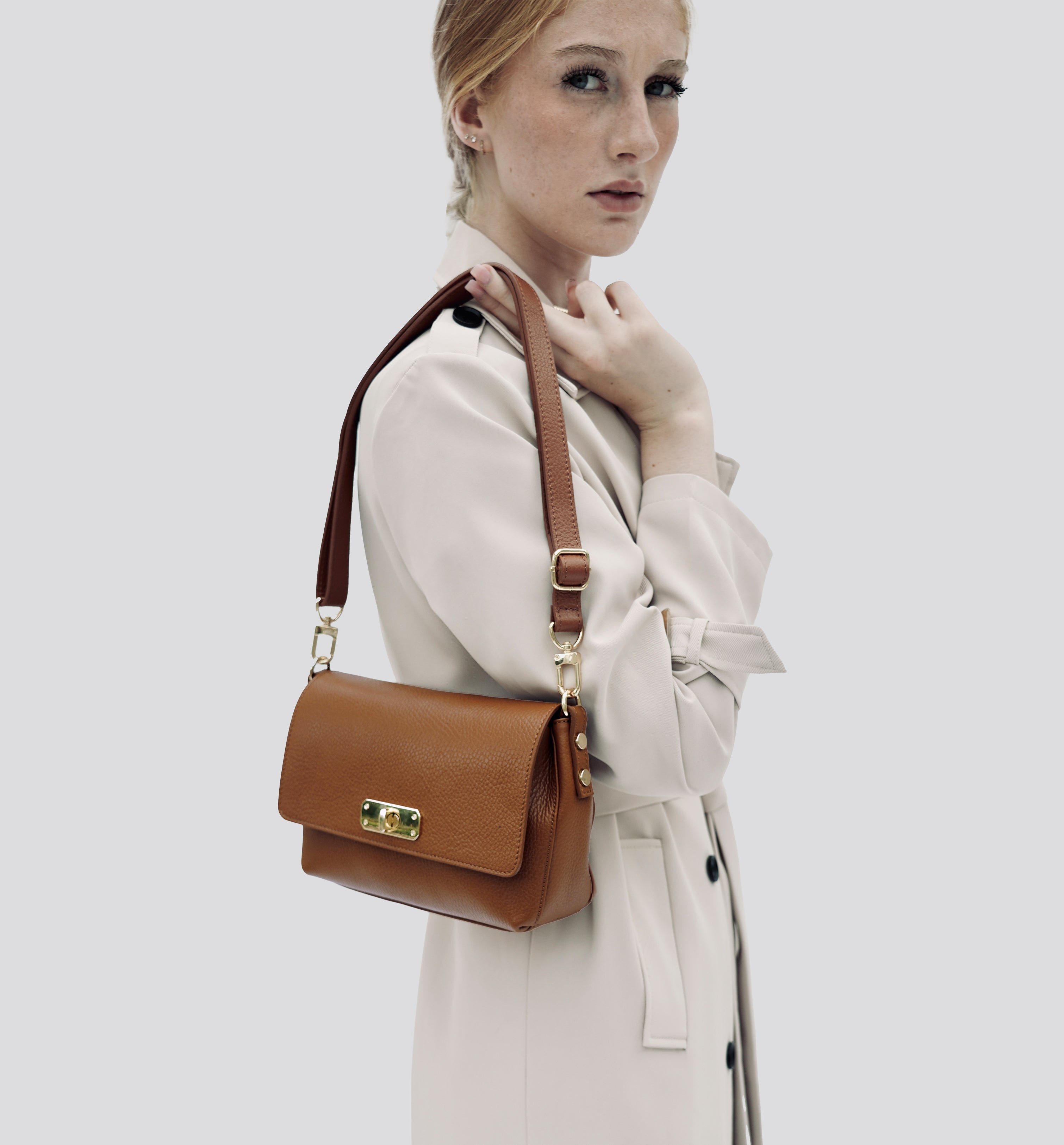 Apatchy London The Maisie Midi Tan Leather Bag