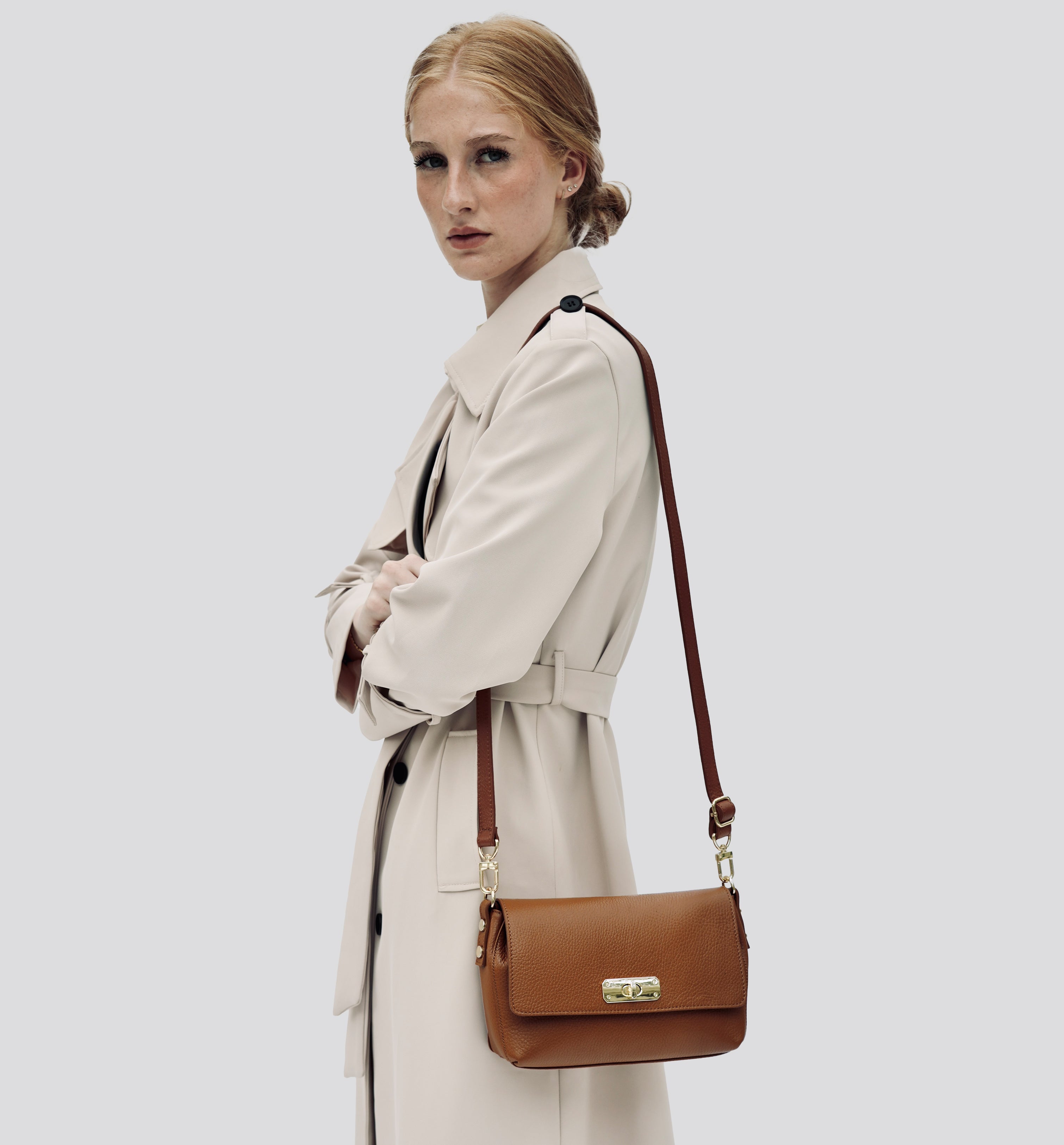 Apatchy London The Maisie Midi Tan Leather Bag