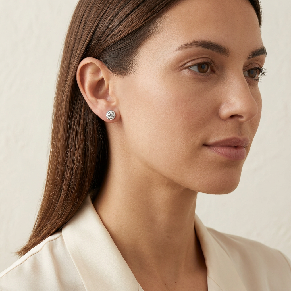 Bree Solitaire Silver Earrings
