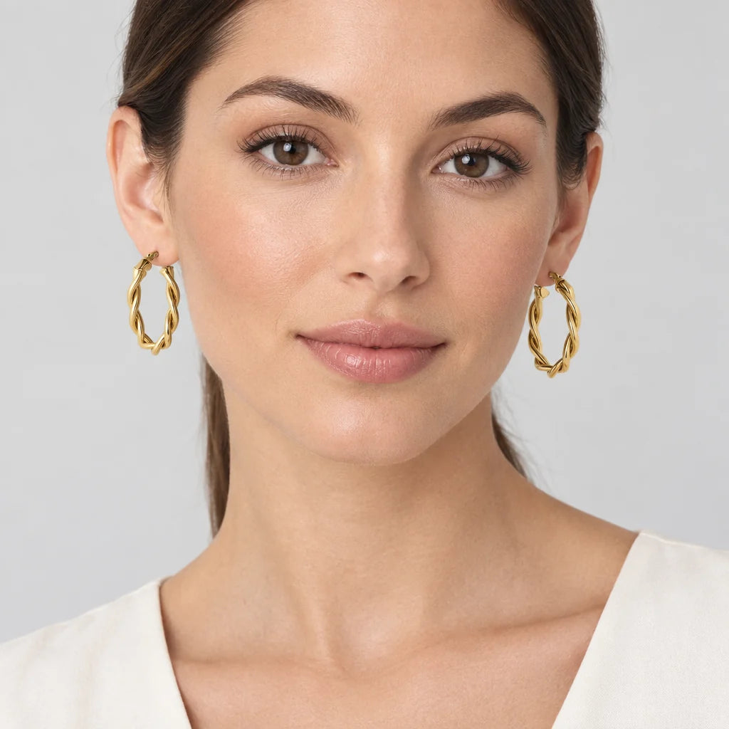 Cachet London Olena Gold Hoop Earrings
