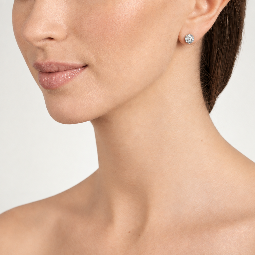 Pom Pom Silver Earrings