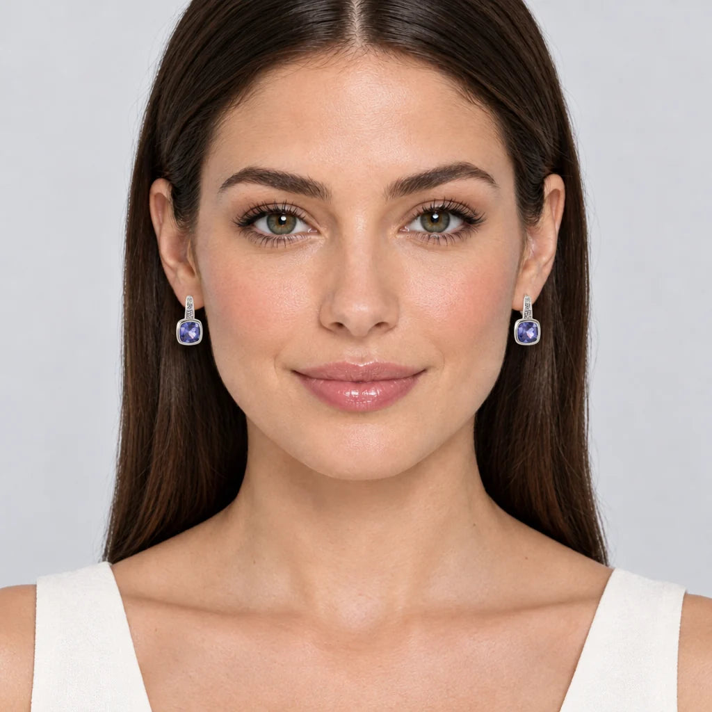 Cachet London Taylor Tanzanite silver Earrings