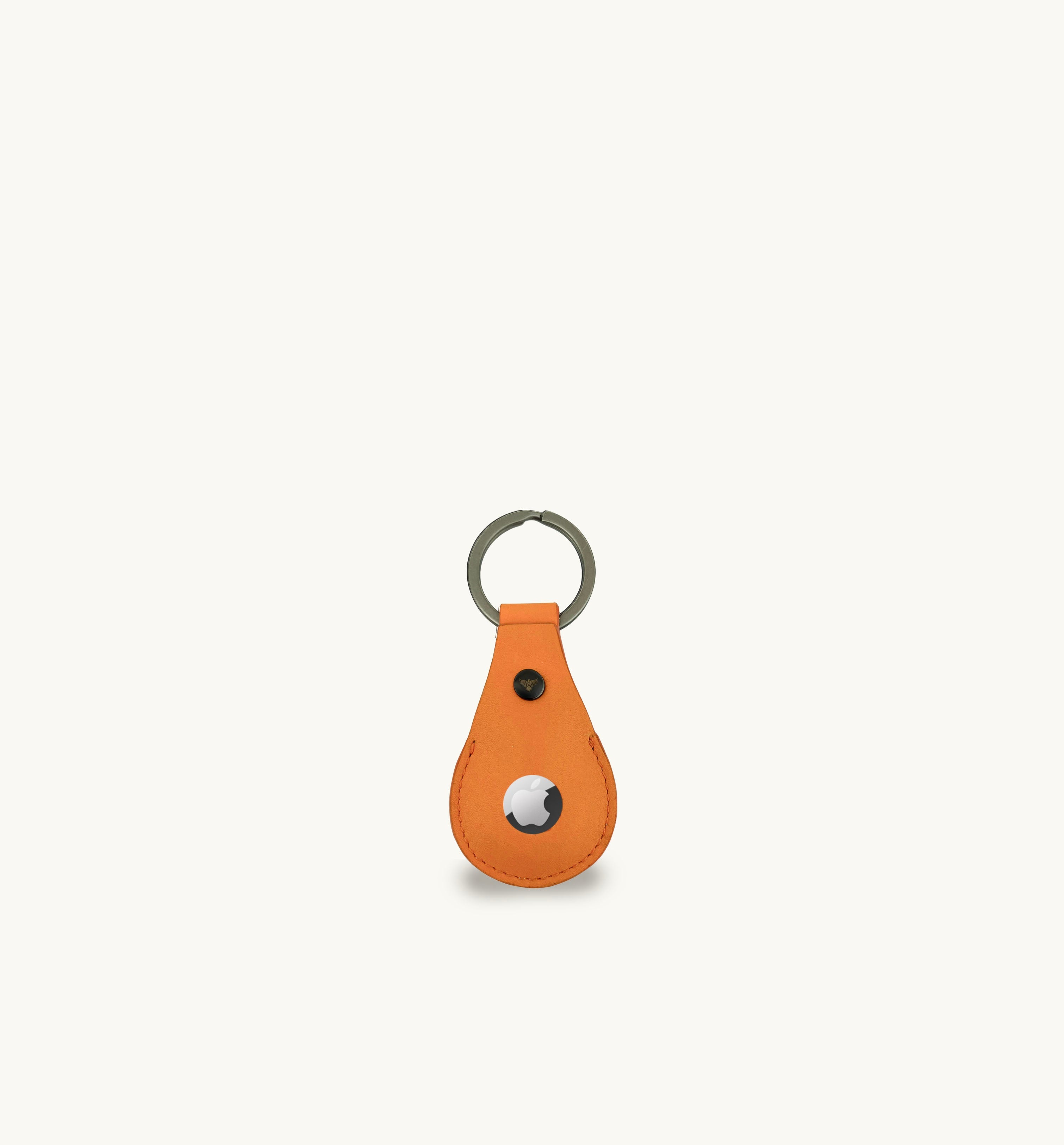 Apatchy London Black Leather Luggage Tag and Orange AirTag Gift Set