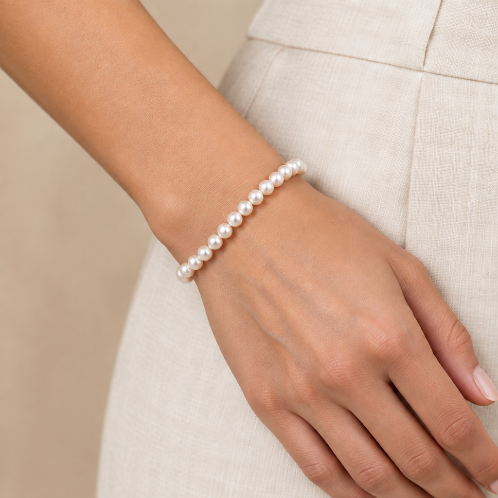 Perris Silver Pearl Bracelet