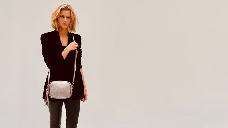 Apatchy London The Tassel Leather Crossbody Bag With Gold Chain Strap