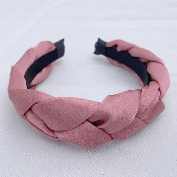 QueenMee Pink Headband Braided