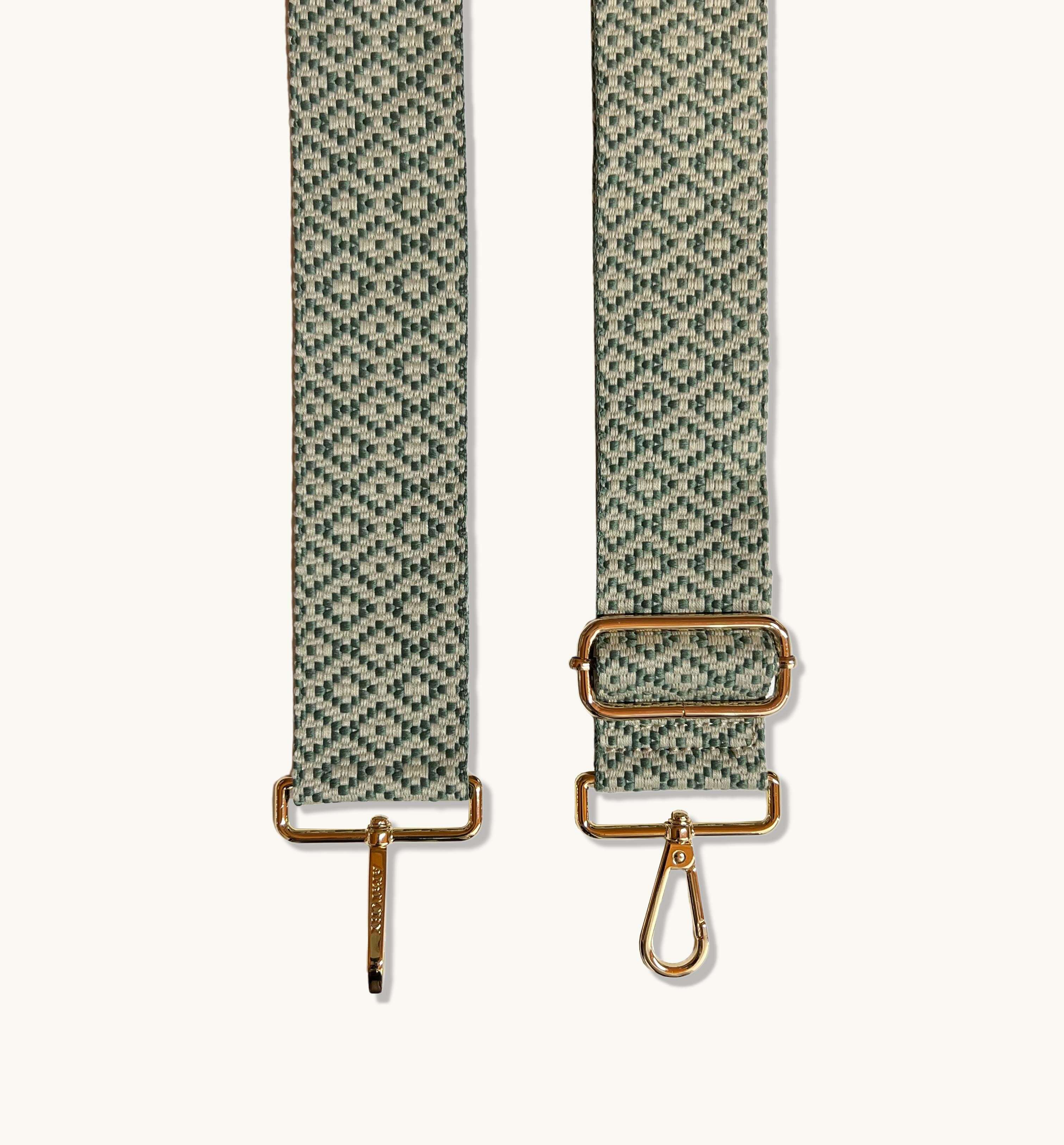 Apatchy London The Tassel Pistachio Leather Crossbody Bag With Pistachio Cross-Stitch Strap