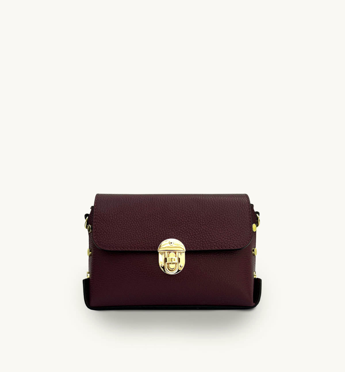 Apatchy London The Bloxsome Port Leather Crossbody Bag With Gold Chain Strap