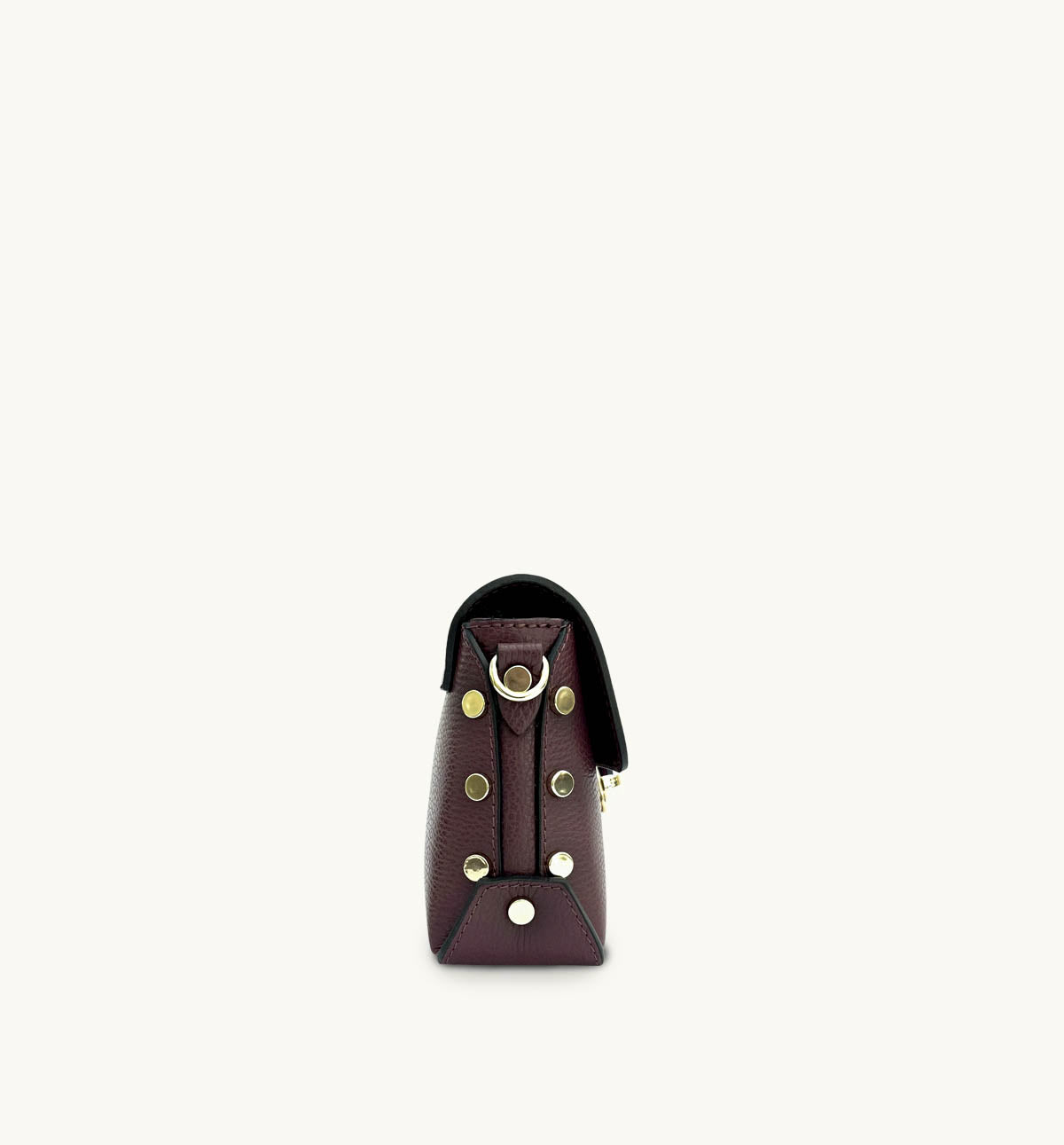 Apatchy London The Bloxsome Port Leather Crossbody Bag With Gold Chain Strap