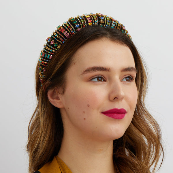 QueenMee Rainbow Headband Padded with Crystal