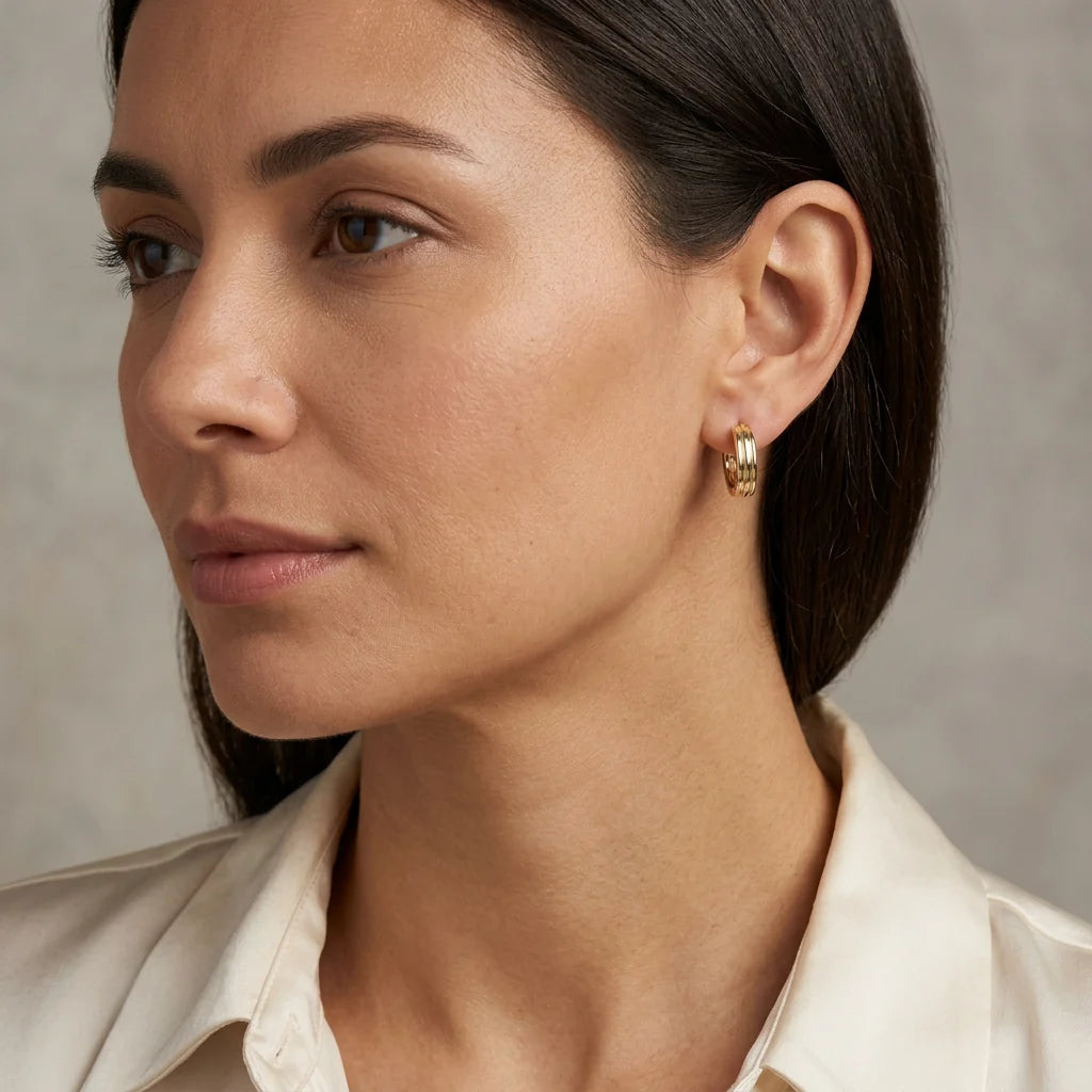 Cachet London Rivas Huggie 14mm Gold Hoop