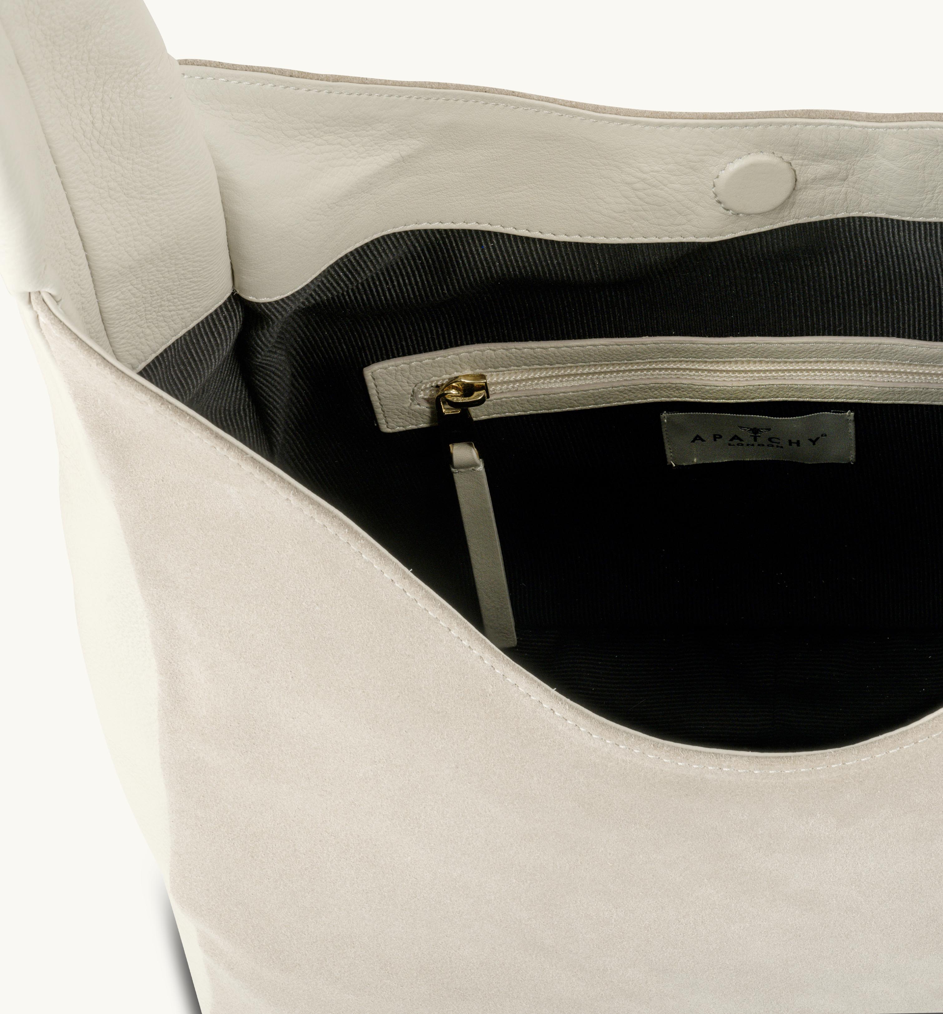 Apatchy London The Henry Stone Leather And Suede Hobo Bag