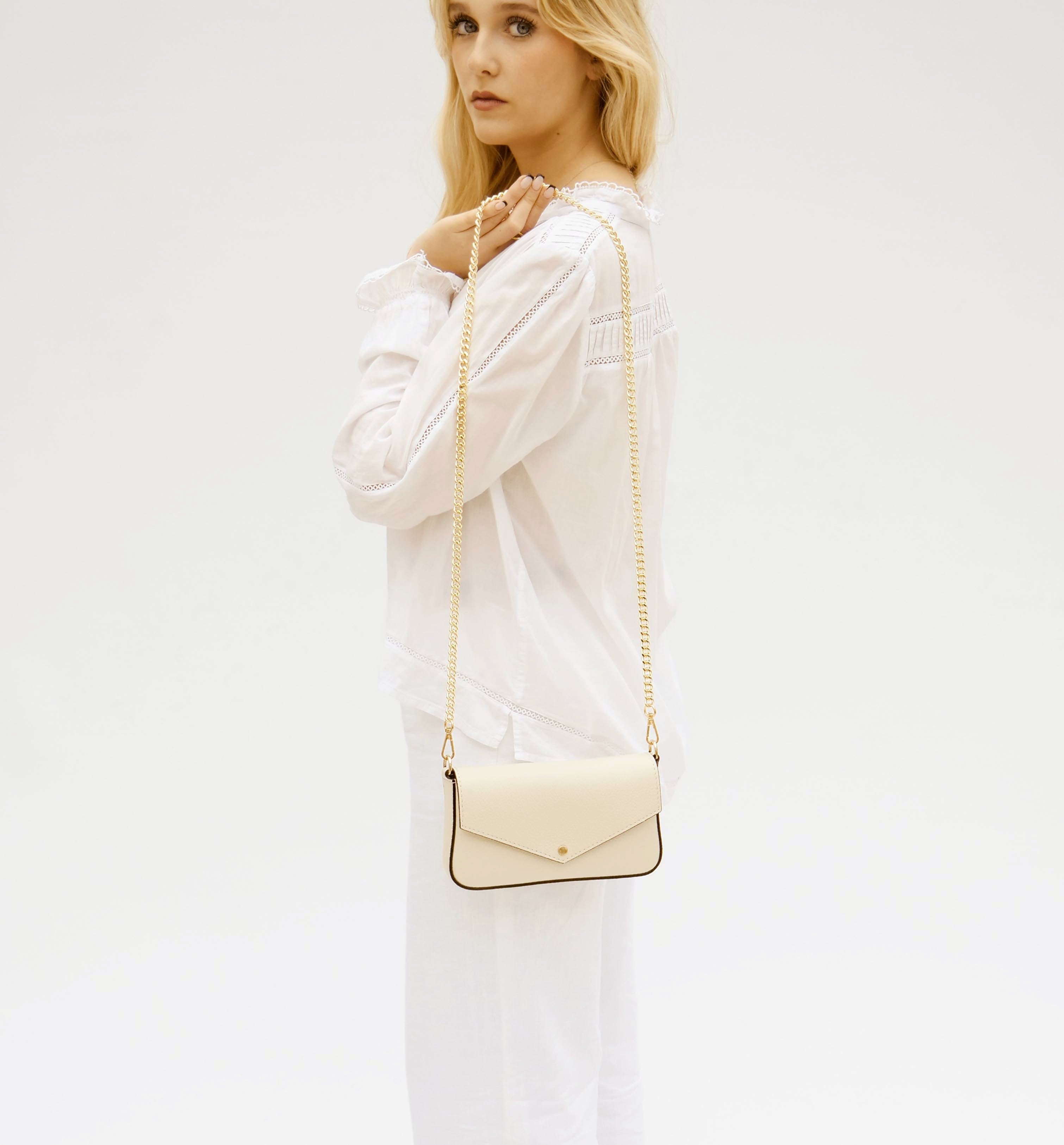 Apatchy London The Munro Stone Leather Shoulder Bag