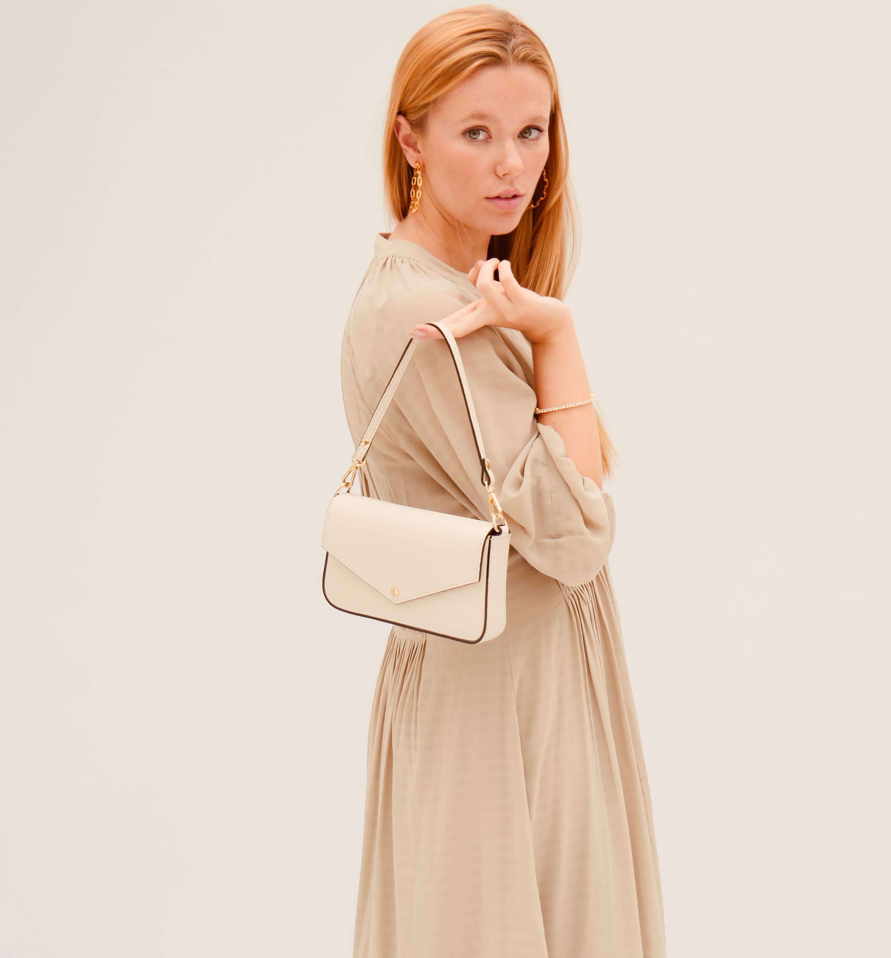 Apatchy London The Munro Stone Leather Shoulder Bag