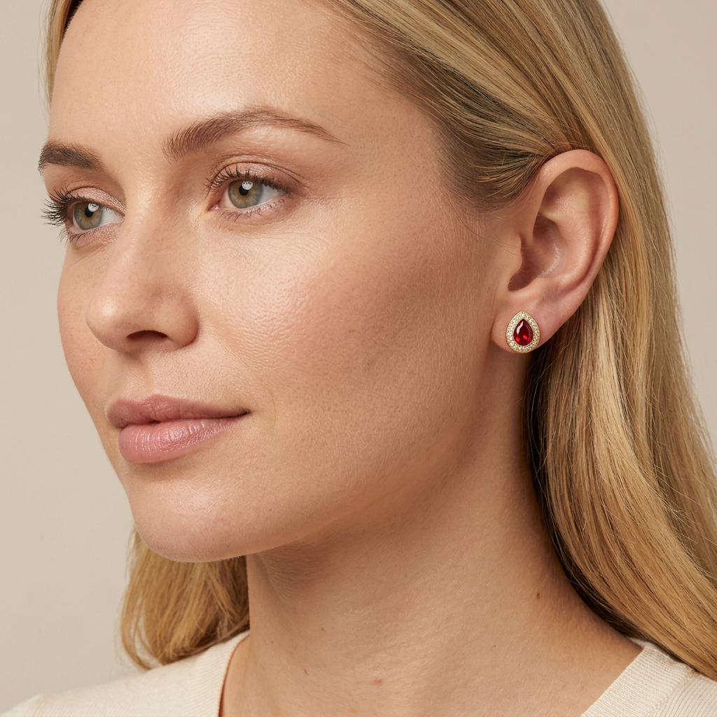Talma Ruby Gold Earrings
