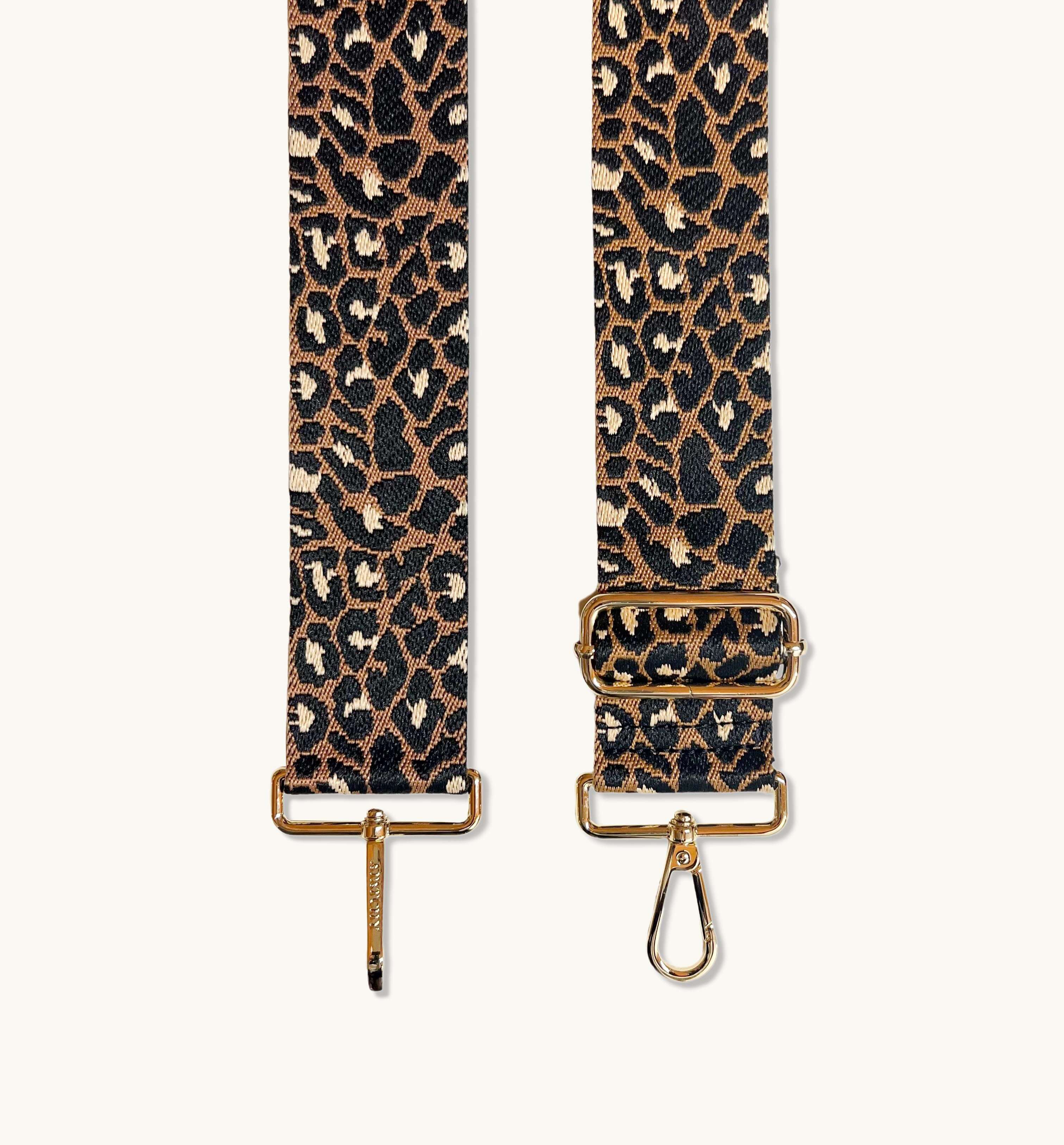 Apatchy London The Tassel Leather Crossbody Bag With Tan Cheetah Strap