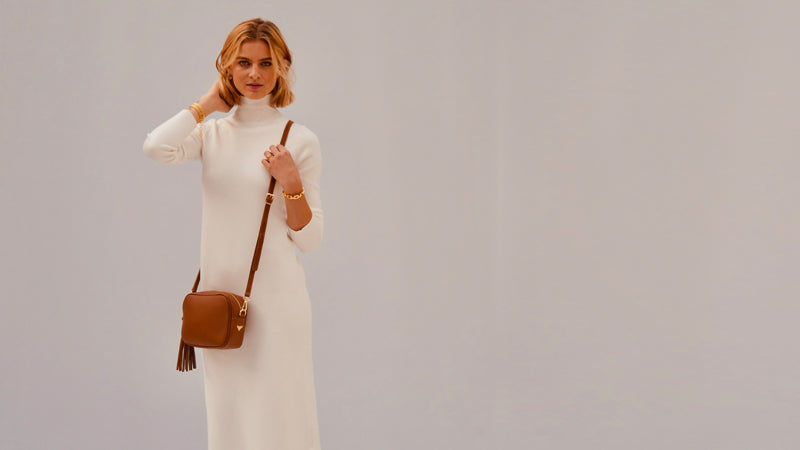 Apatchy London The Tassel Tan Leather Crossbody Bag