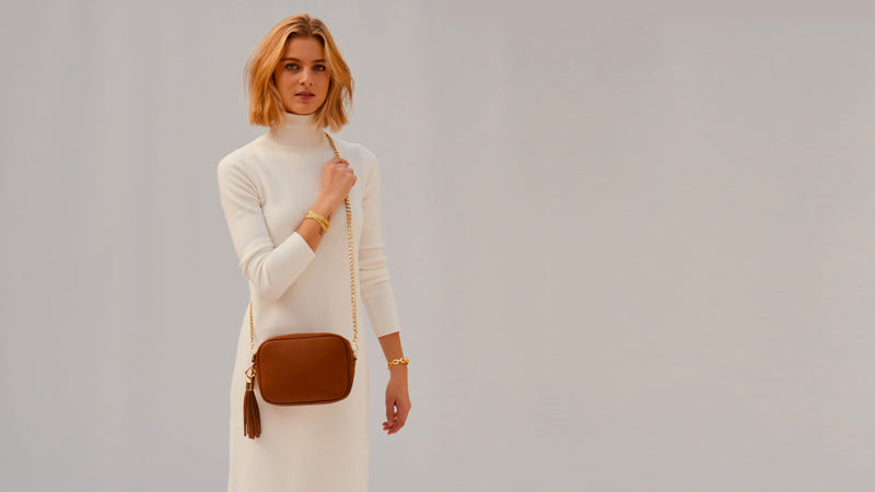 Apatchy London The Tassel Tan Leather Crossbody Bag