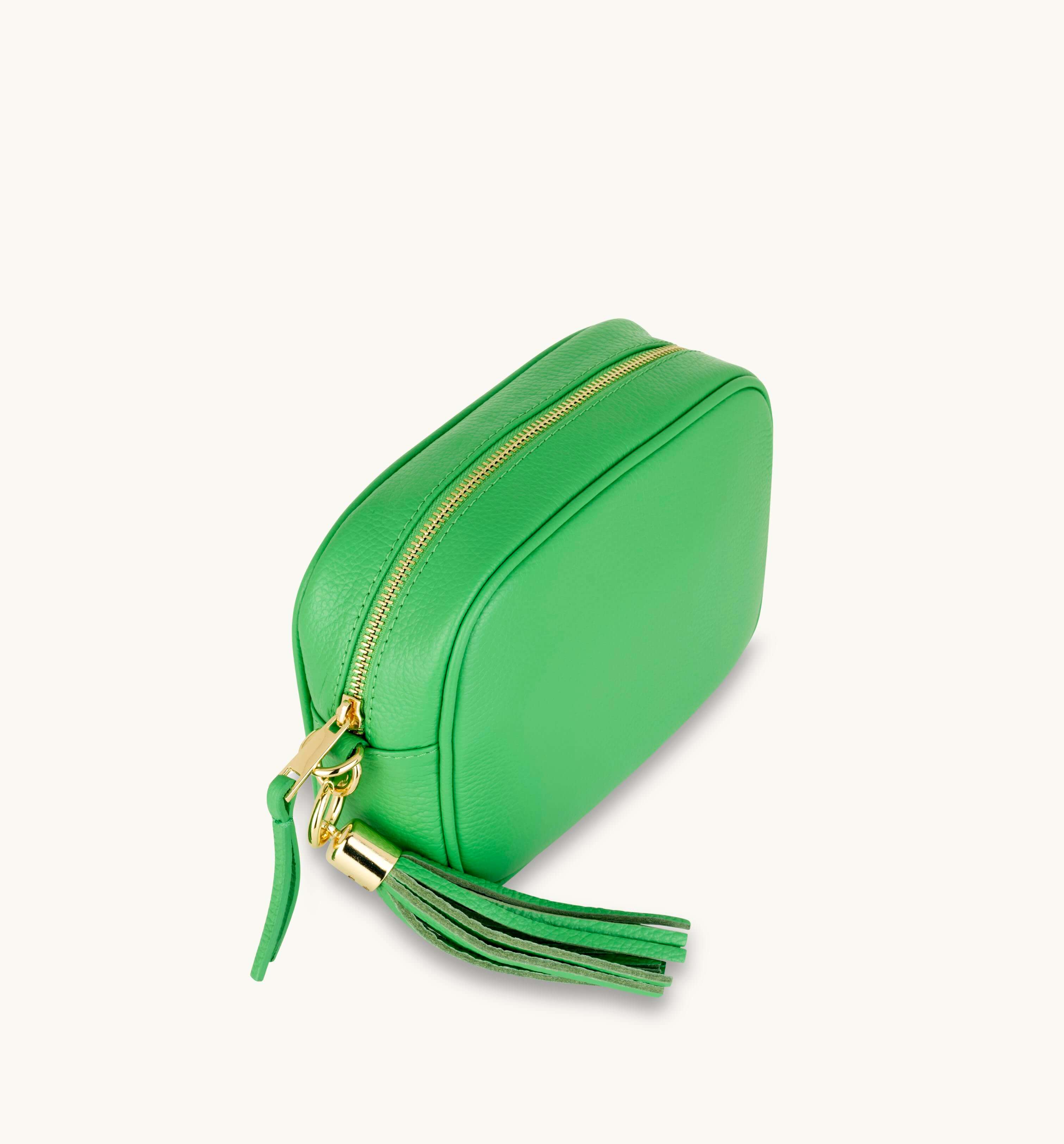 Apatchy London The Tassel Bottega Leather Crossbody Bag With Gold Chain Strap