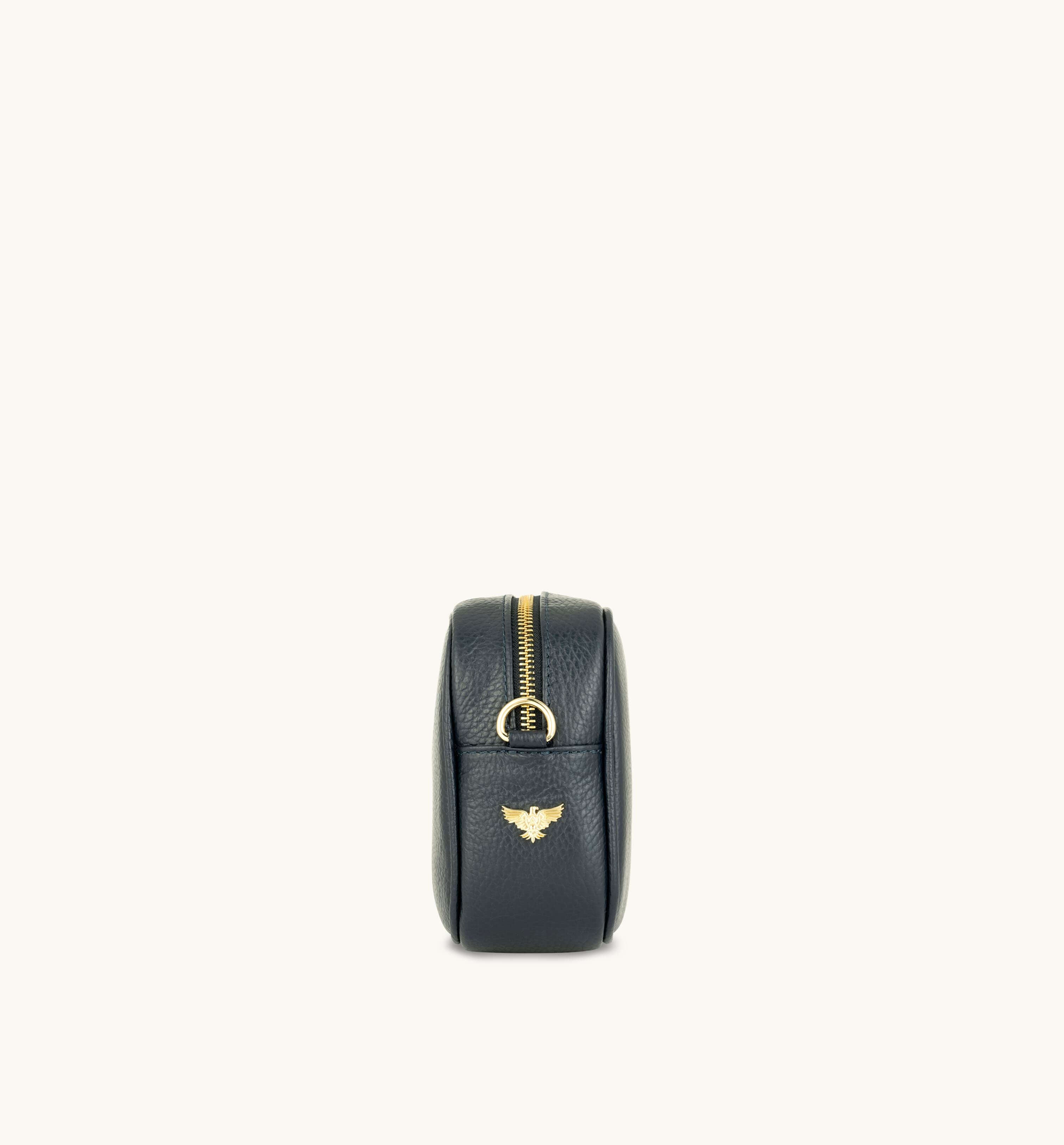 Apatchy London The Tassel Navy Leather Crossbody Bag