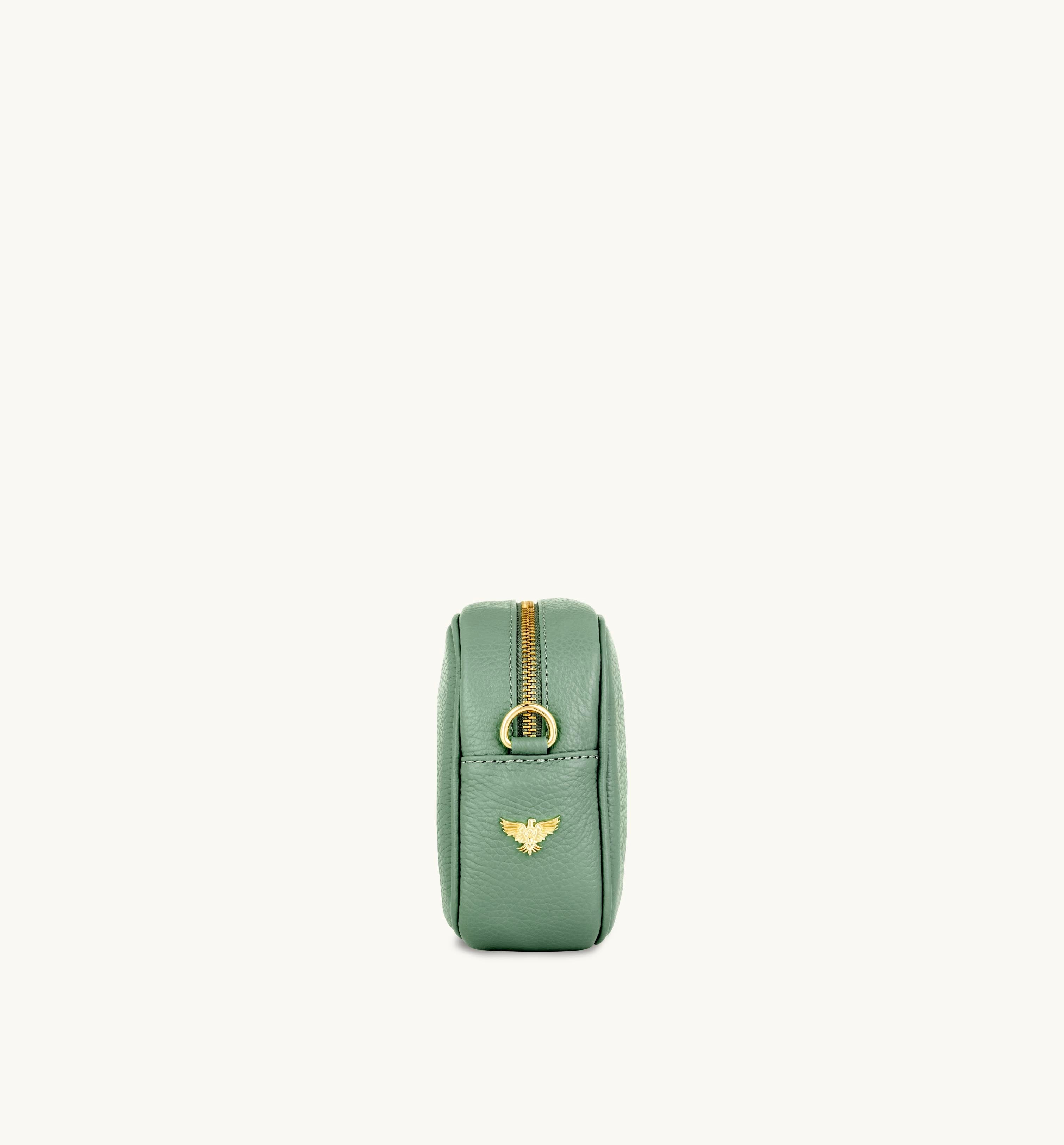 Apatchy London The Tassel Pistachio Leather Crossbody Bag