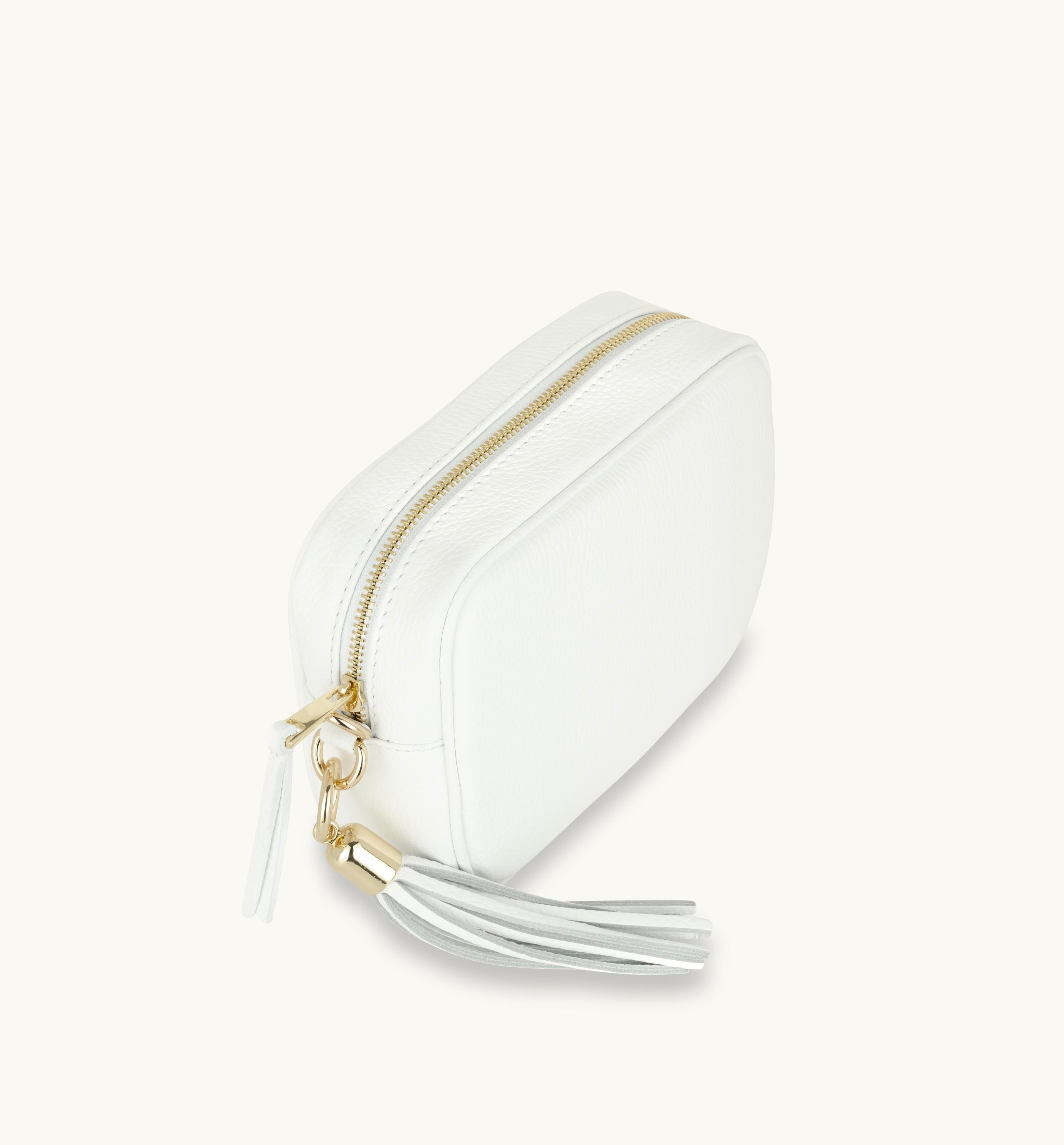 Apatchy London The Tassel White Leather Crossbody Bag