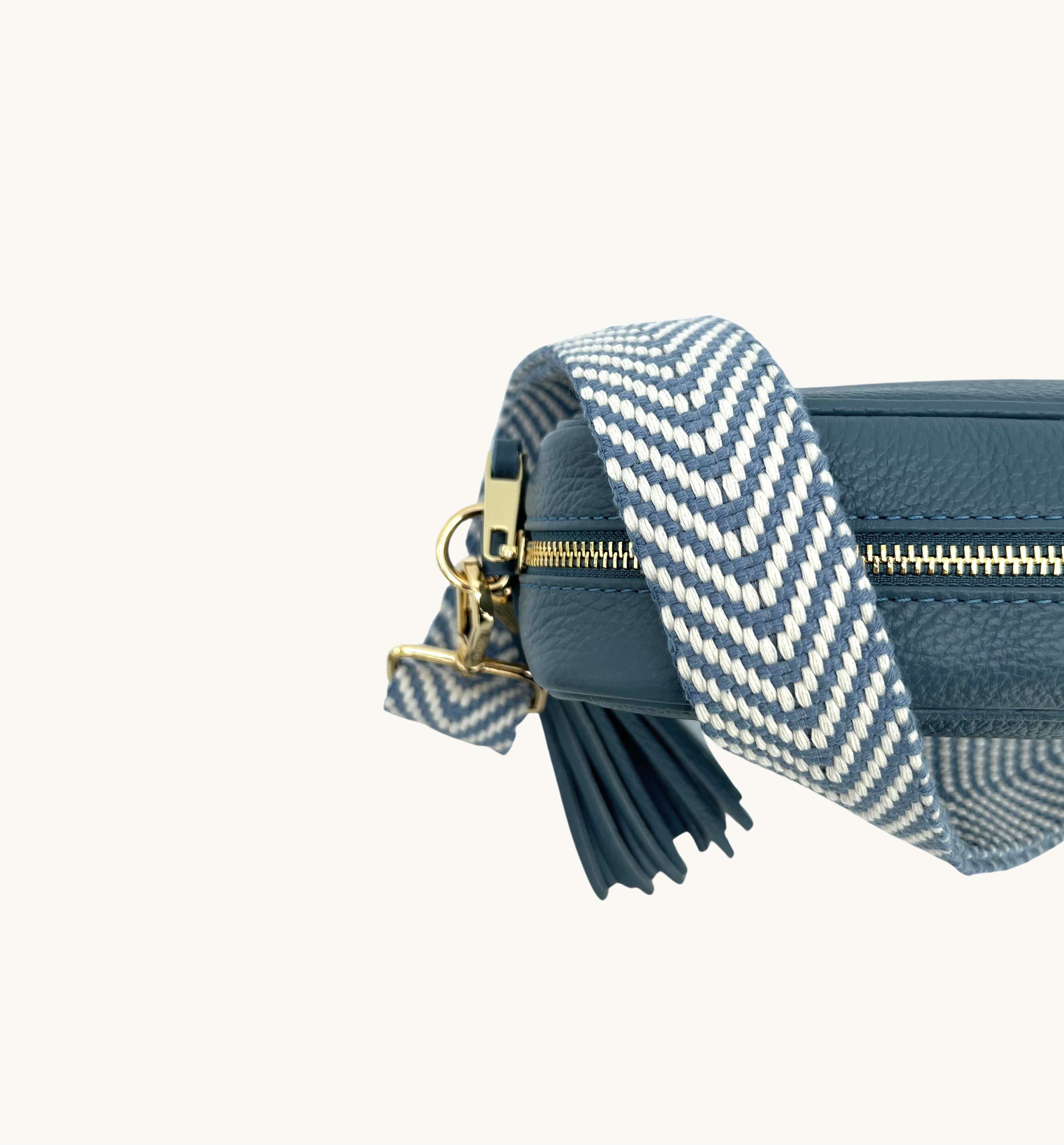 Apatchy London Denim Blue Chevron Strap