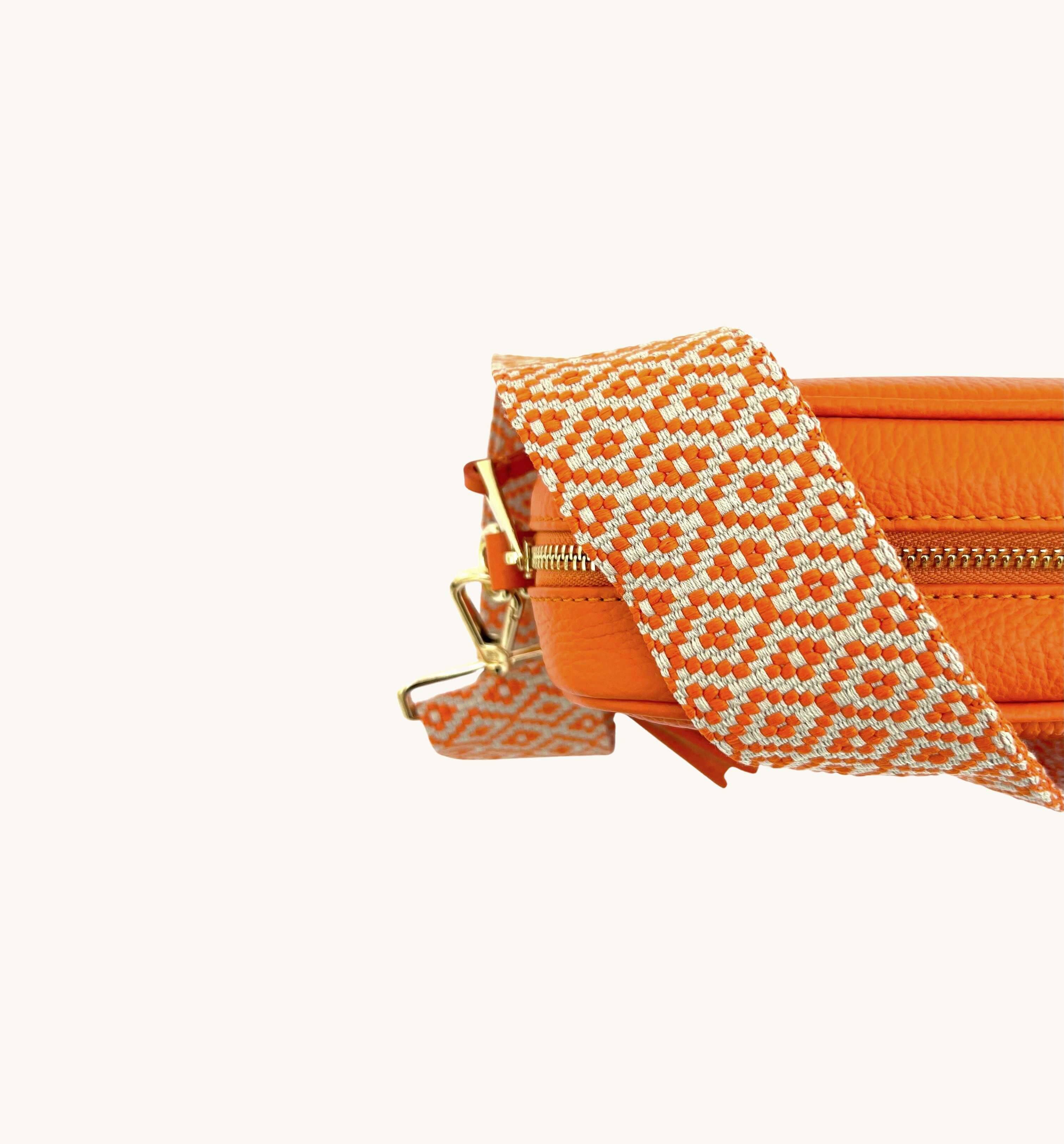Apatchy London The Tassel Leather Crossbody Bag With Cross-Stitch Strap
