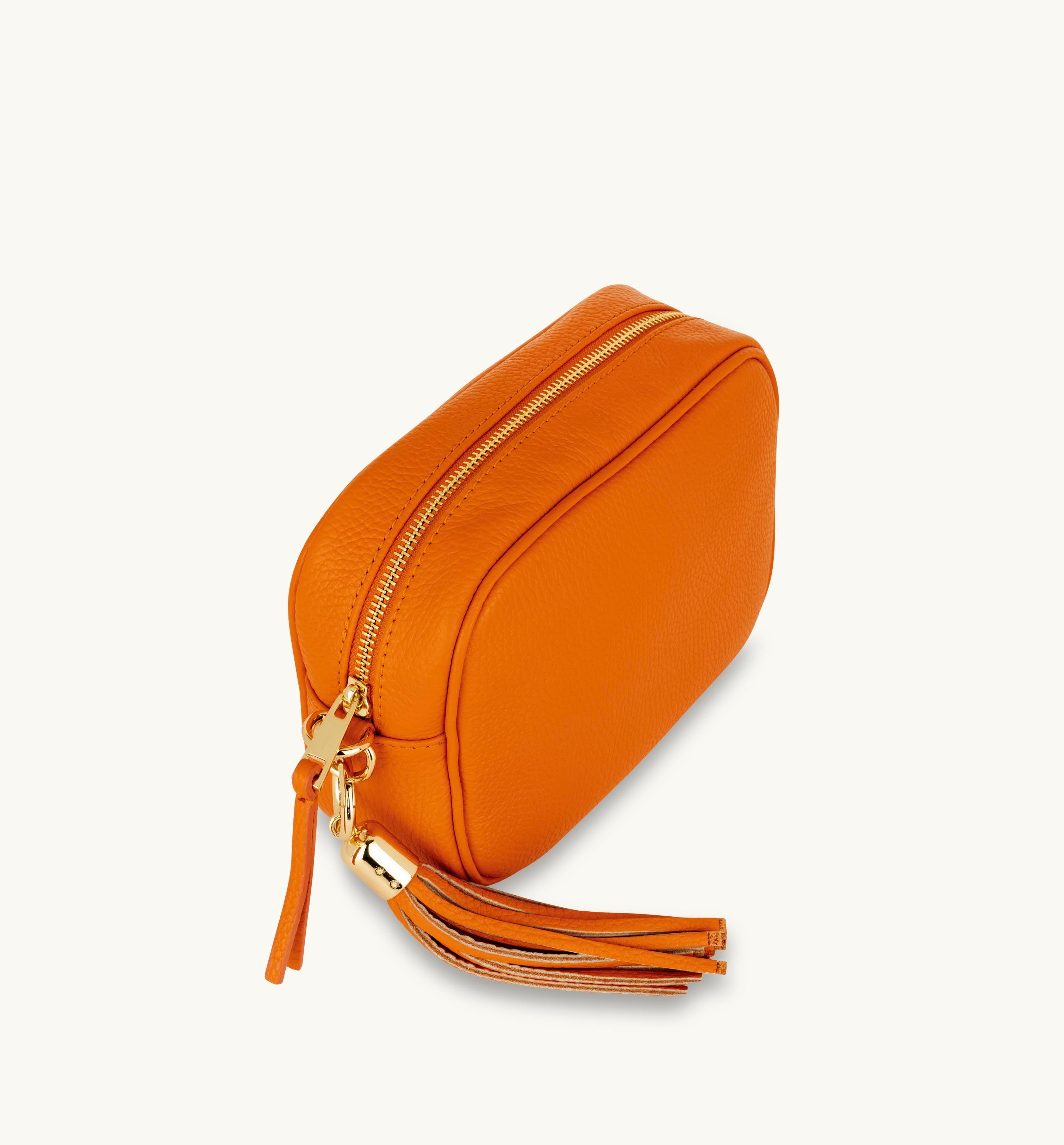 Apatchy London The Tassel Orange Leather Crossbody Bag