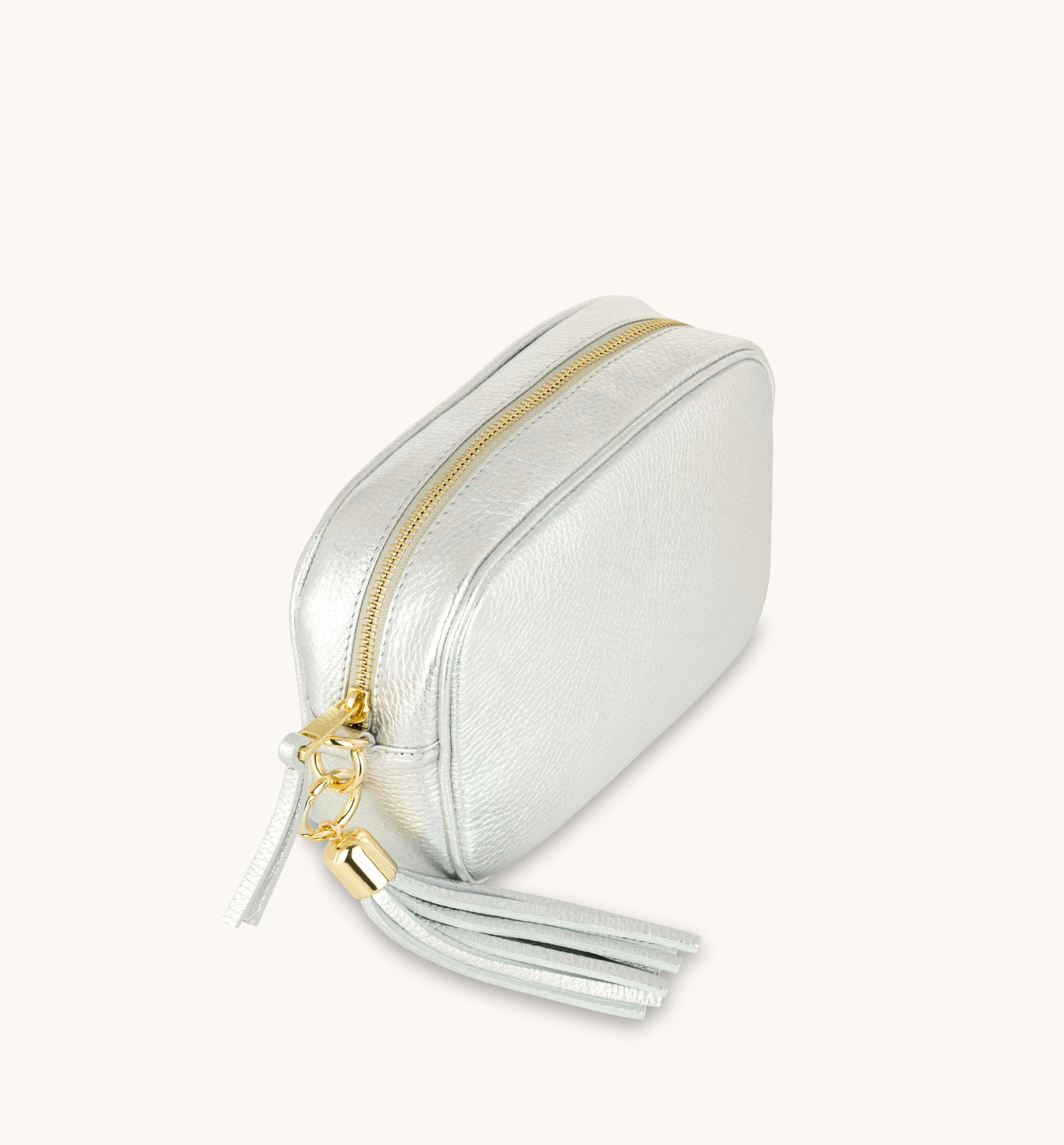 Apatchy London The Tassel Leather Crossbody Bag With Black & Chevron Strap