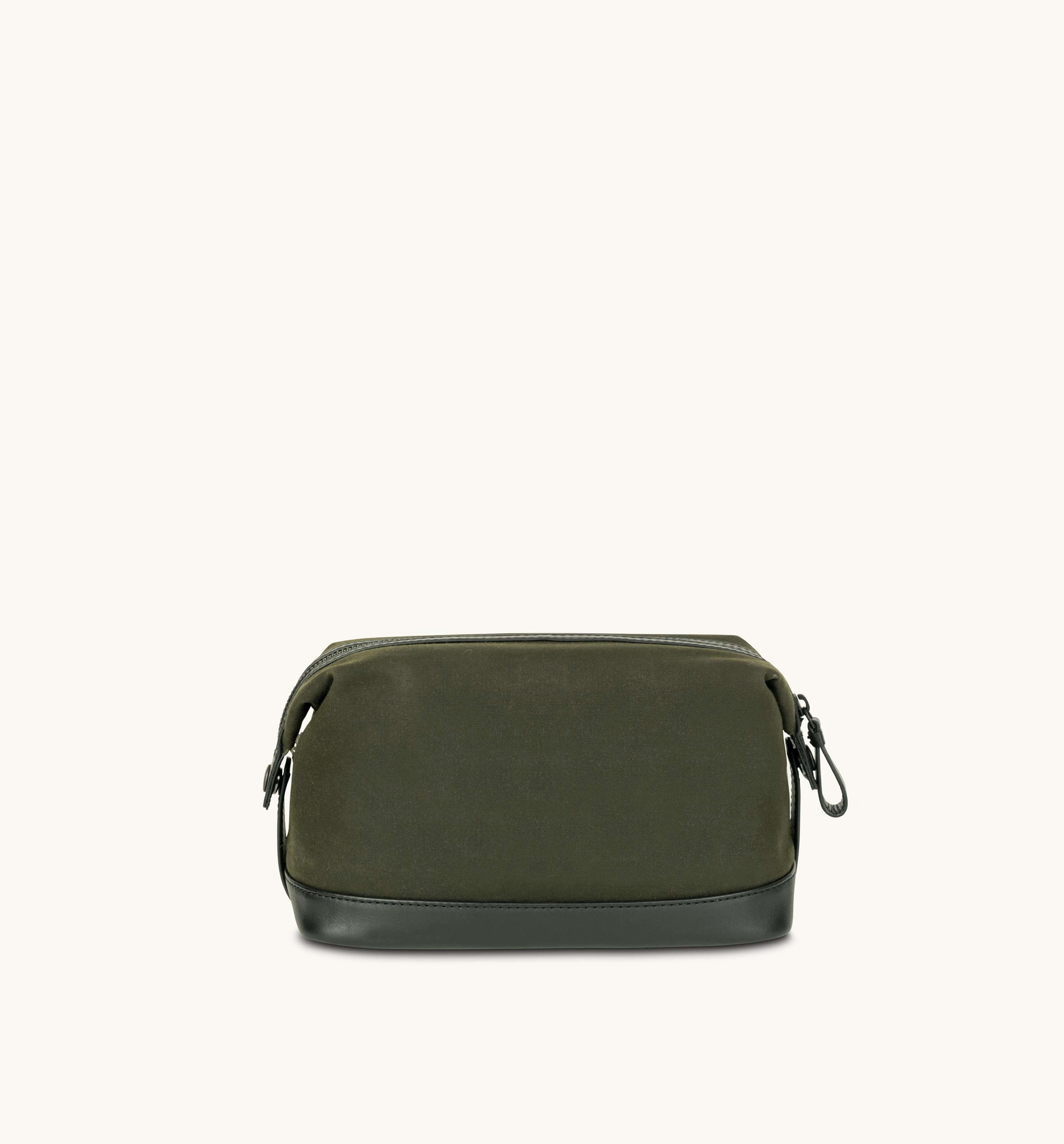 Apatchy London The Cavendish Waxed Canvas & Leather Wash Bag