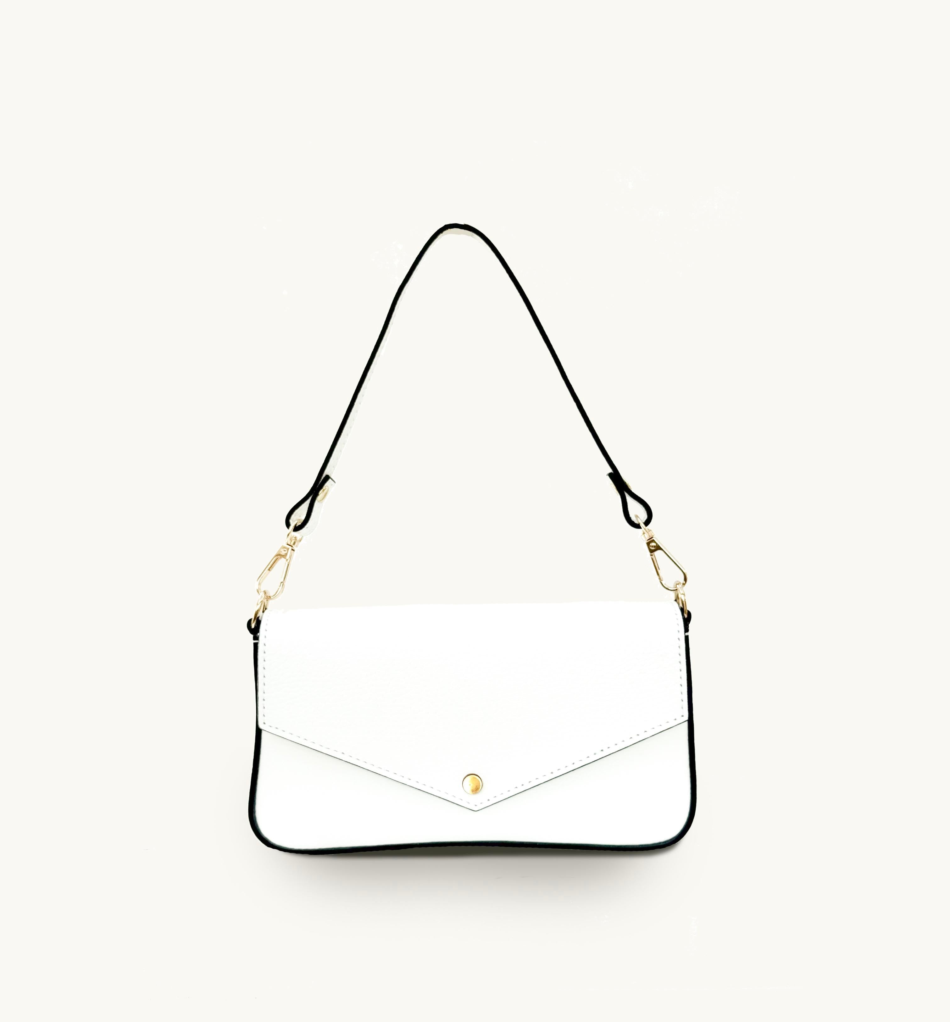 Apatchy London The Munro White Leather Shoulder Bag