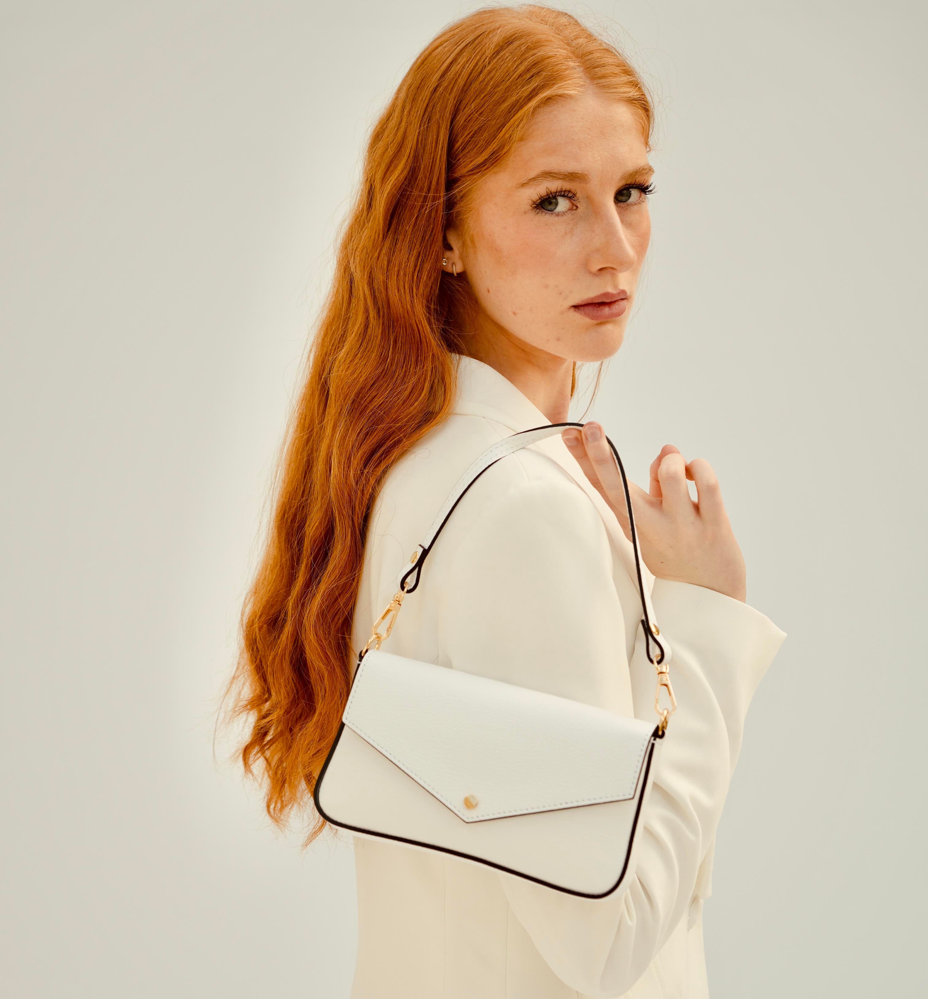 Apatchy London The Munro White Leather Shoulder Bag