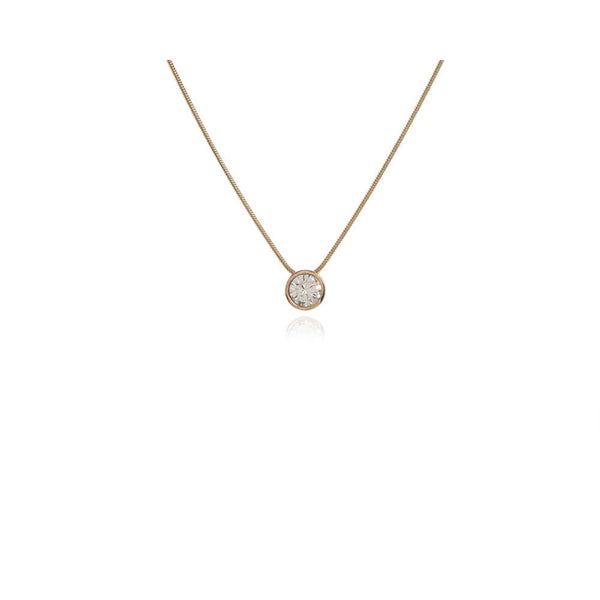 Cachet Solitaire Pendant Plated in Gold