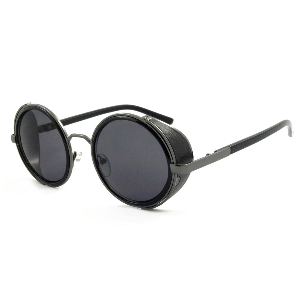 East Village Freeman Round Sunglasses With Side Shield In Black