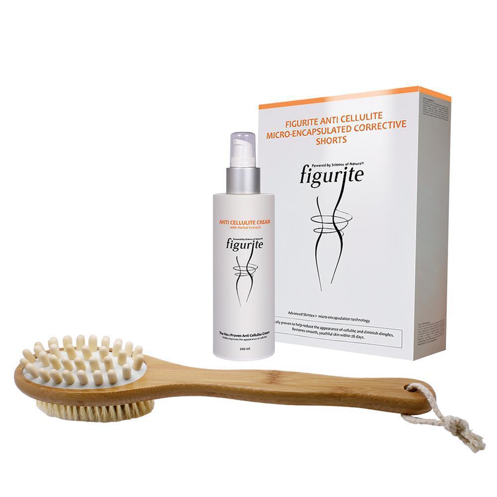 Figurite Exclusive Special Pack : Figurite Anti Cellulite Micro Encapsulated Shorts + Figurite Anti Cellulite Cream + Body Brush Large + Cream