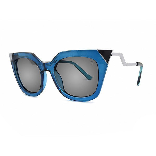 Ruby Rocks Metal Tip And Angled Temple 'Mykonos' Sunglasses In Blue 
