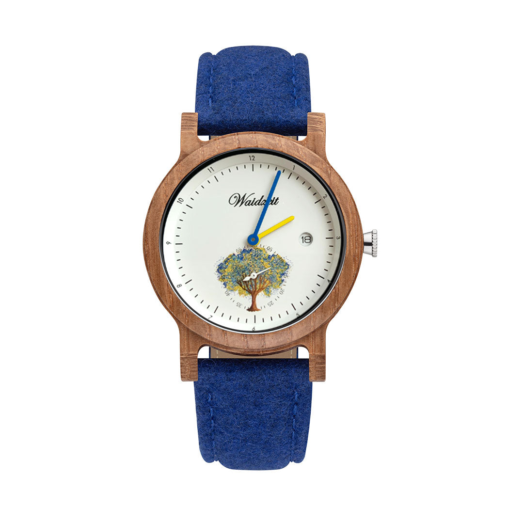 Waidzeit Tree of Life Watch Royal Blue & Grey