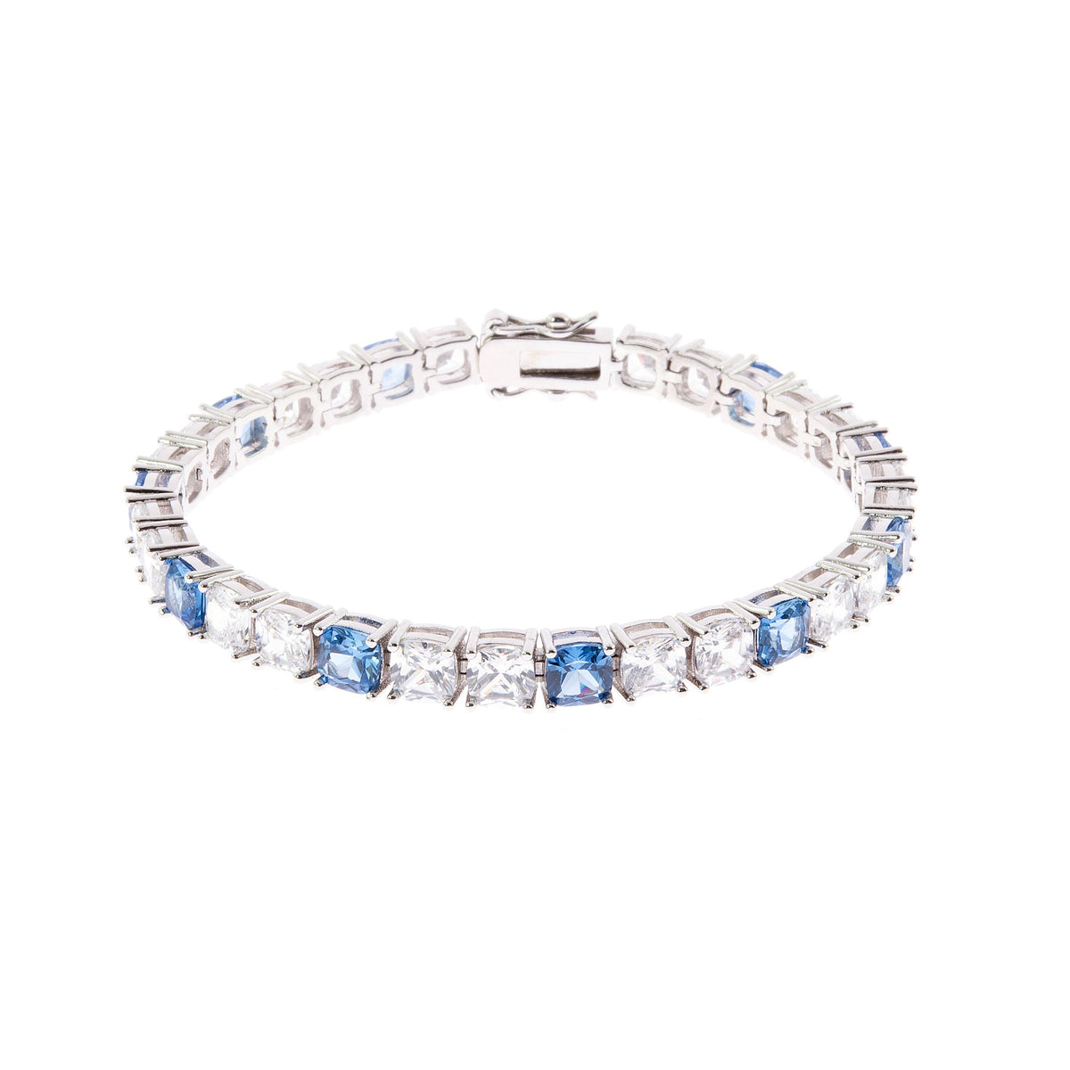 Adele Silver Aqua Tennis Bracelet