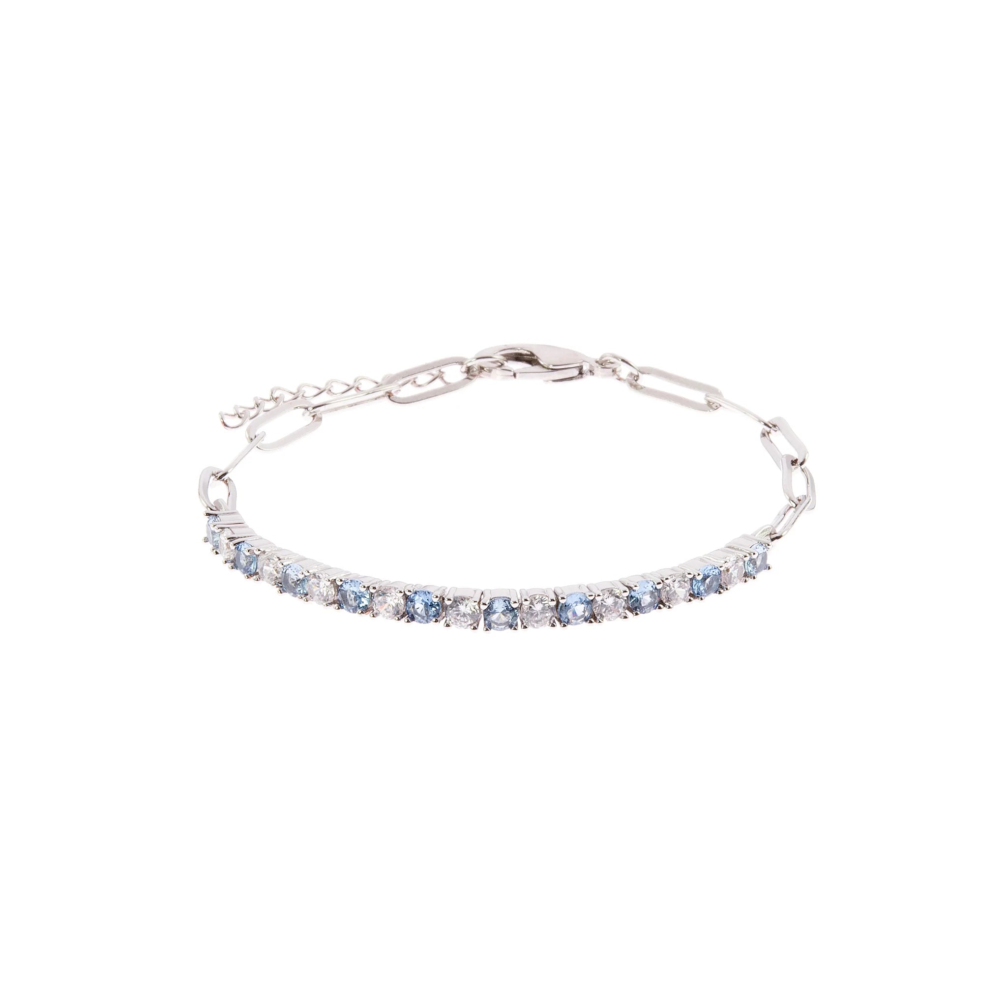 Cachet London Ella Silver Aqua Tennis Bracelet