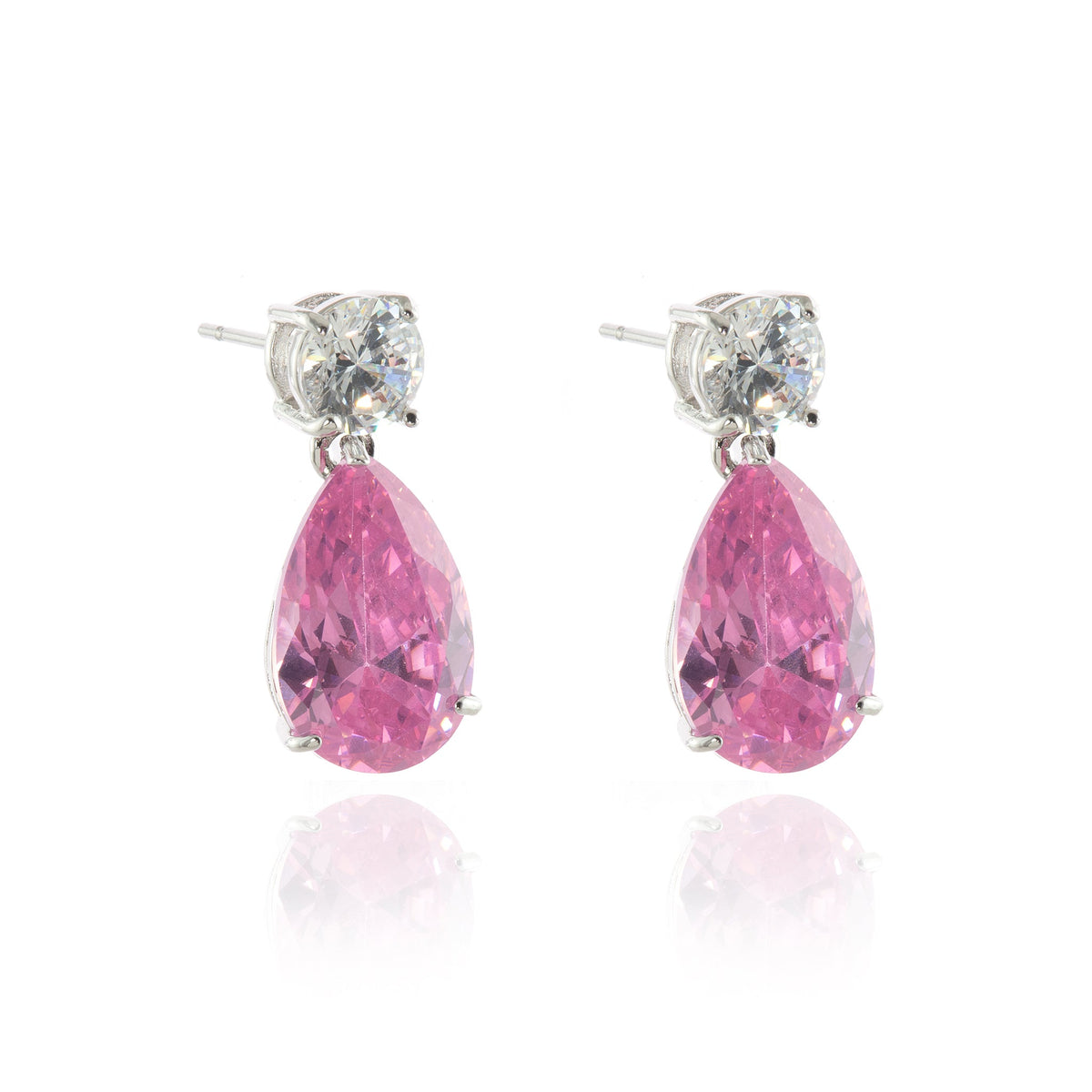Shade Silver Pink Drop Earrings