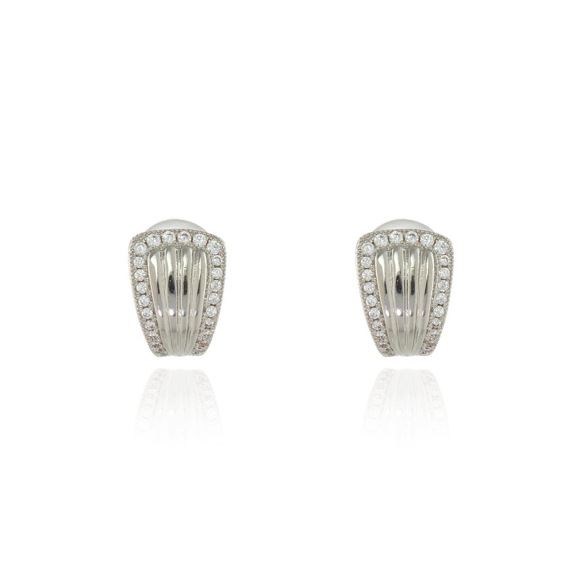 Fallon Silver Clip On Earrings